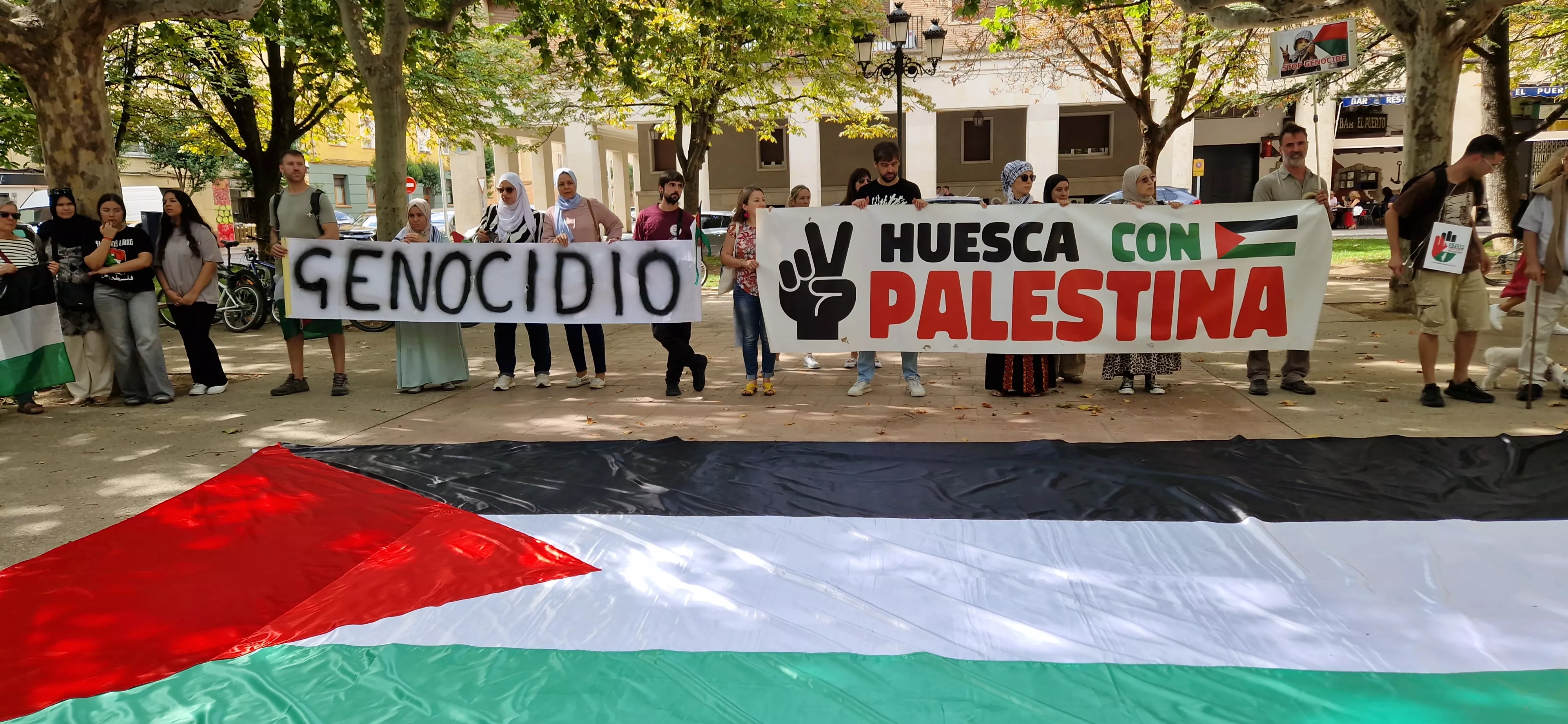 Manifestación de apoyo a Palestina en Huesca. Foto Myriam Martínez