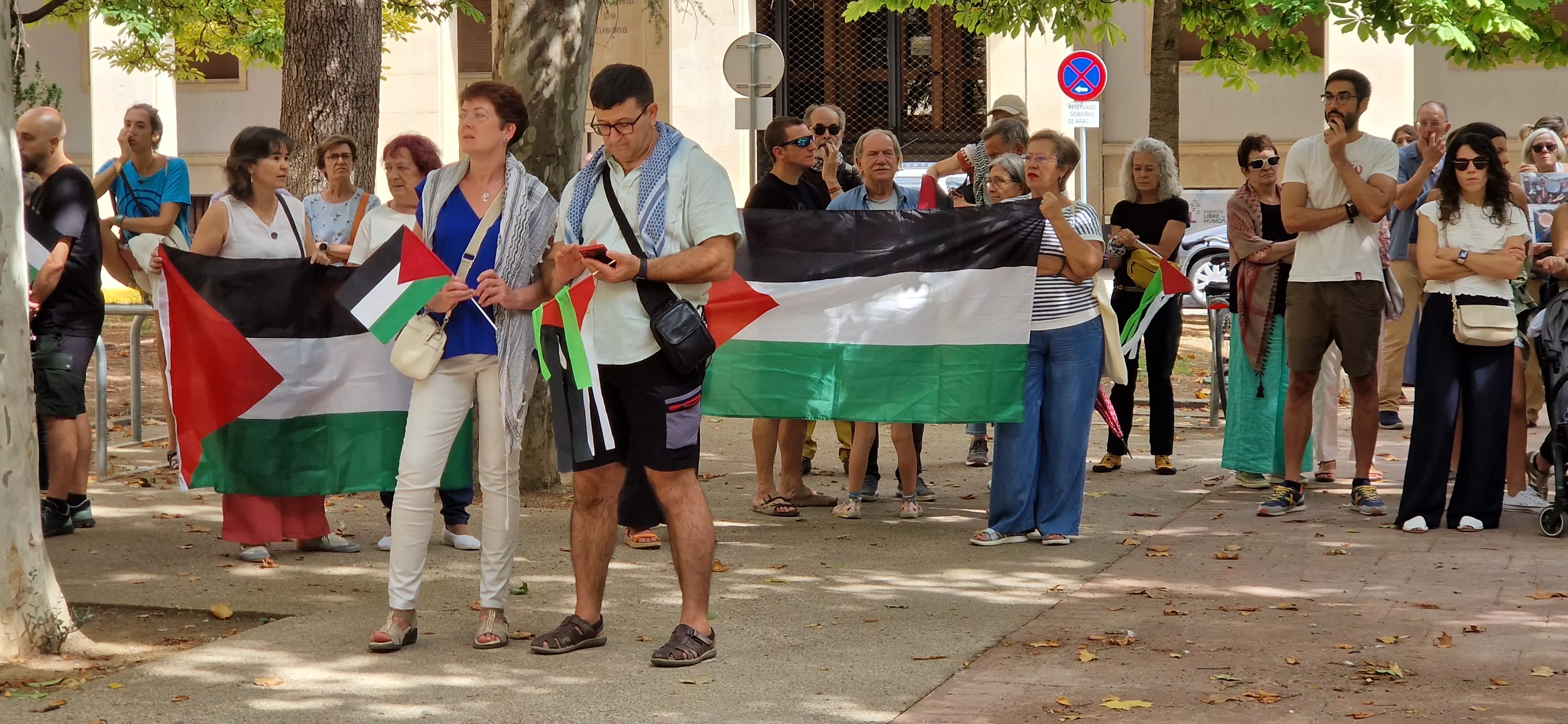 Manifestación de apoyo a Palestina en Huesca. Foto Myriam Martínez