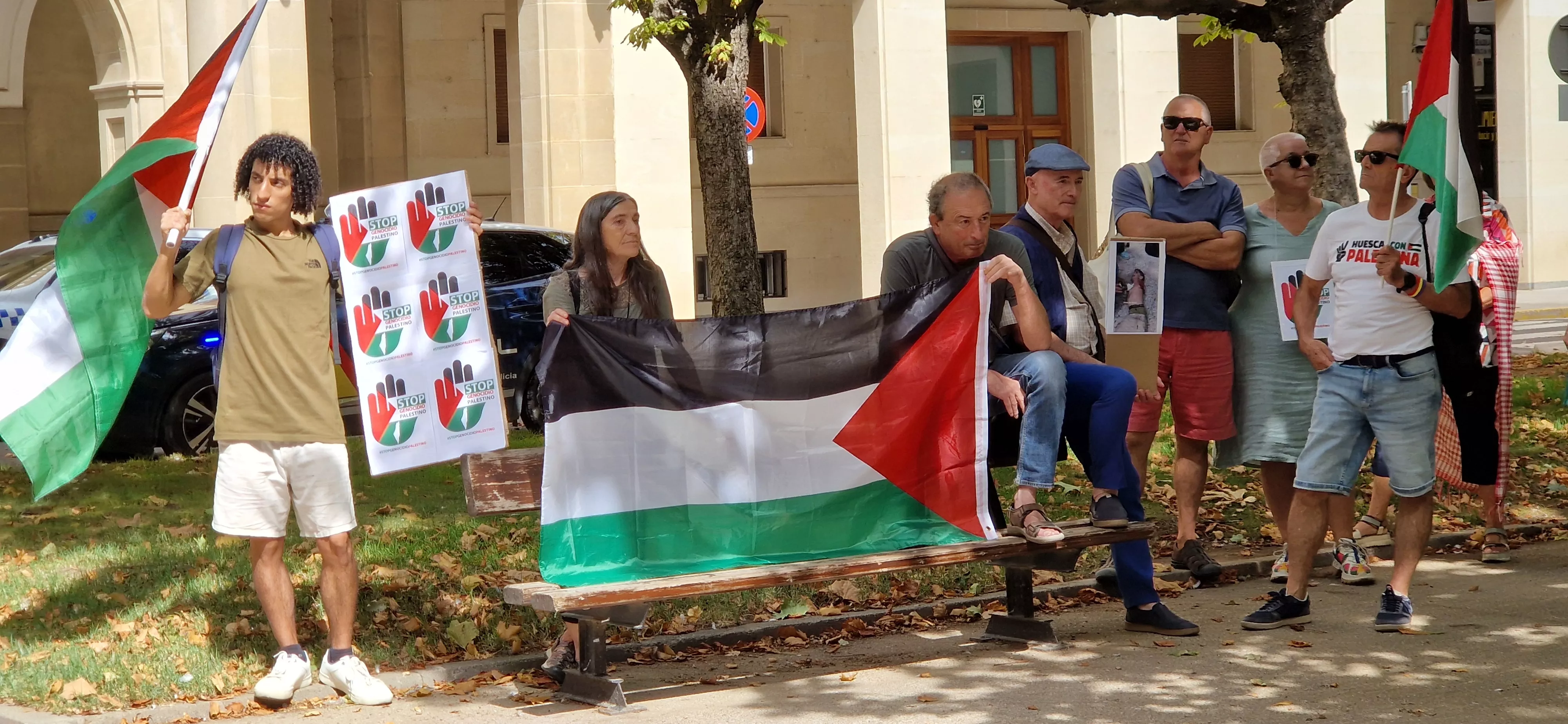 Manifestación de apoyo a Palestina en Huesca. Foto Myriam Martínez