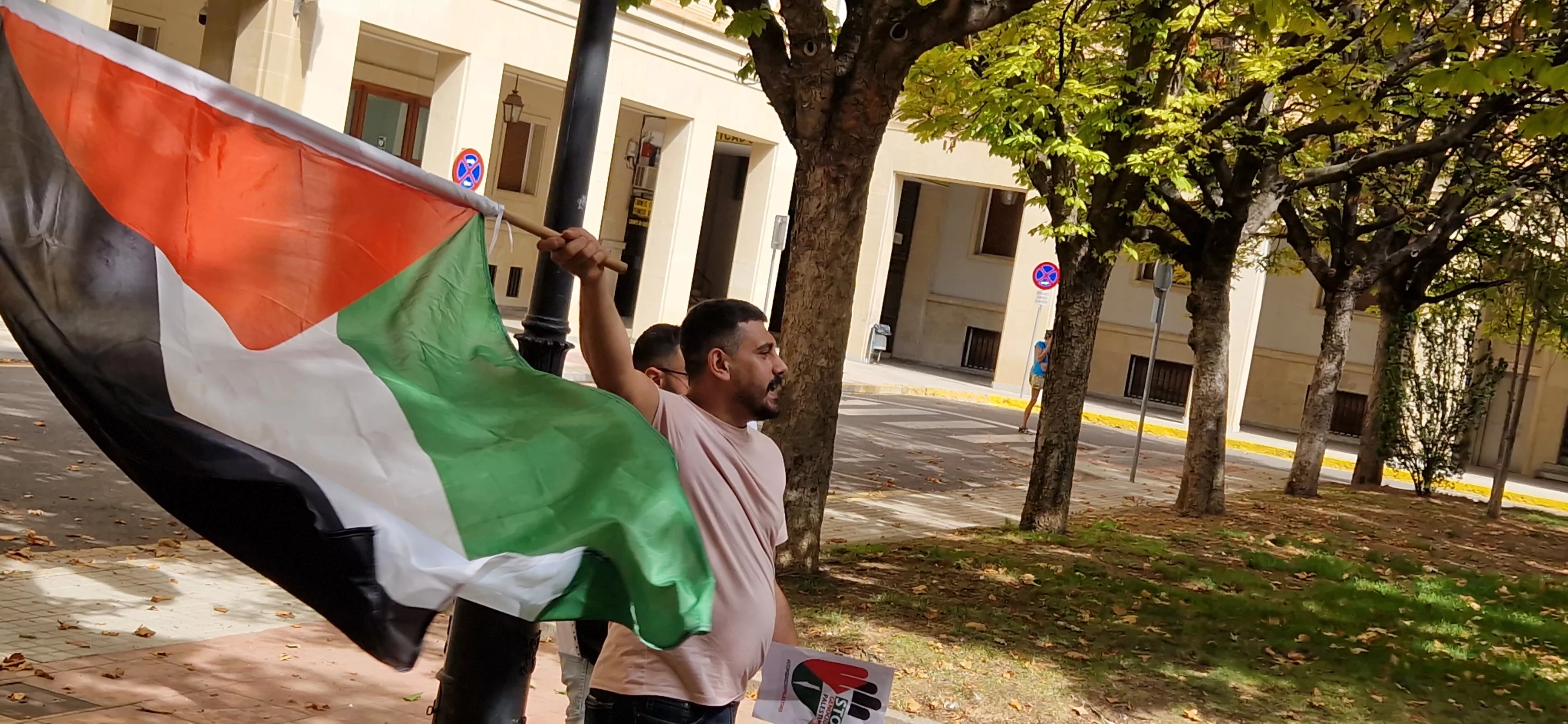 Manifestación de apoyo a Palestina en Huesca. Foto Myriam Martínez