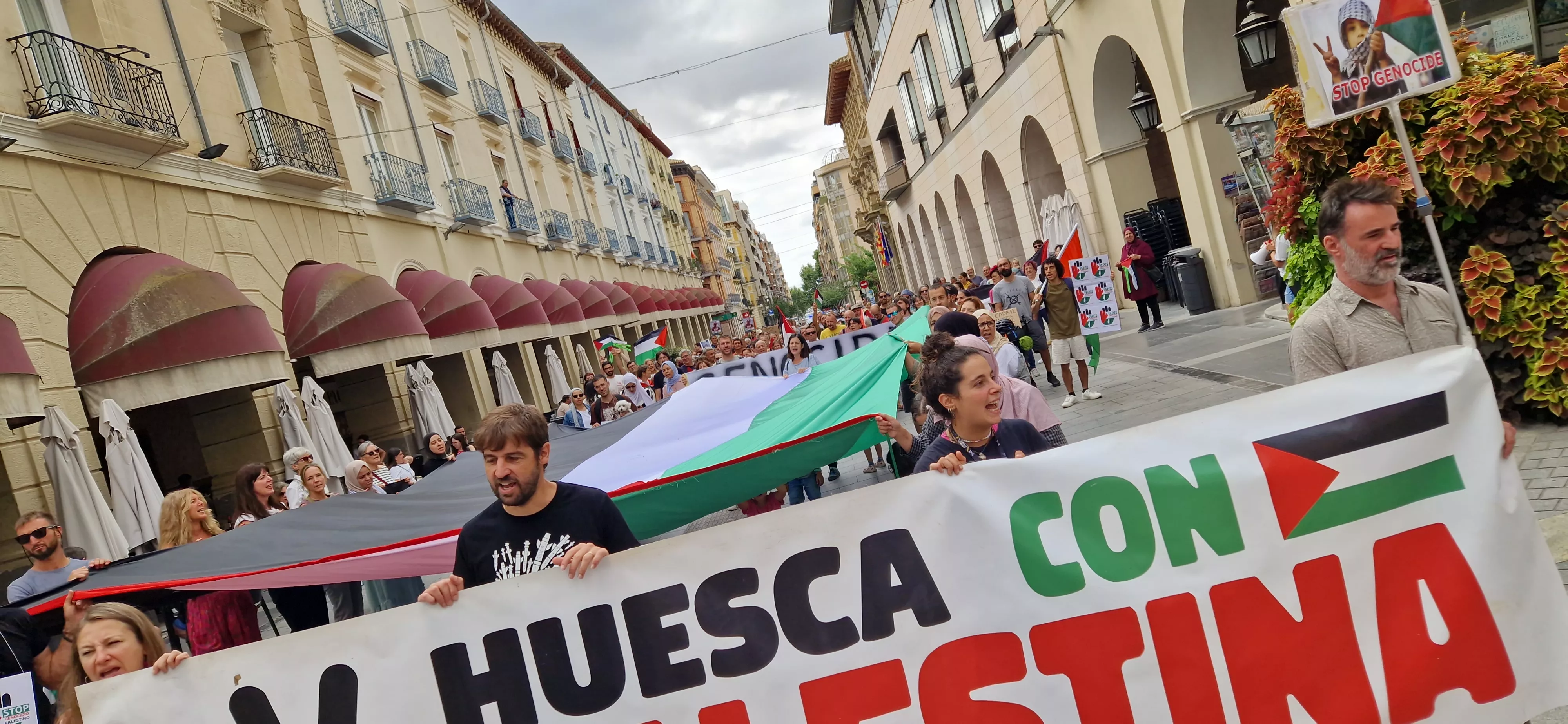 Manifestación de apoyo a Palestina en Huesca. Foto Myriam Martínez