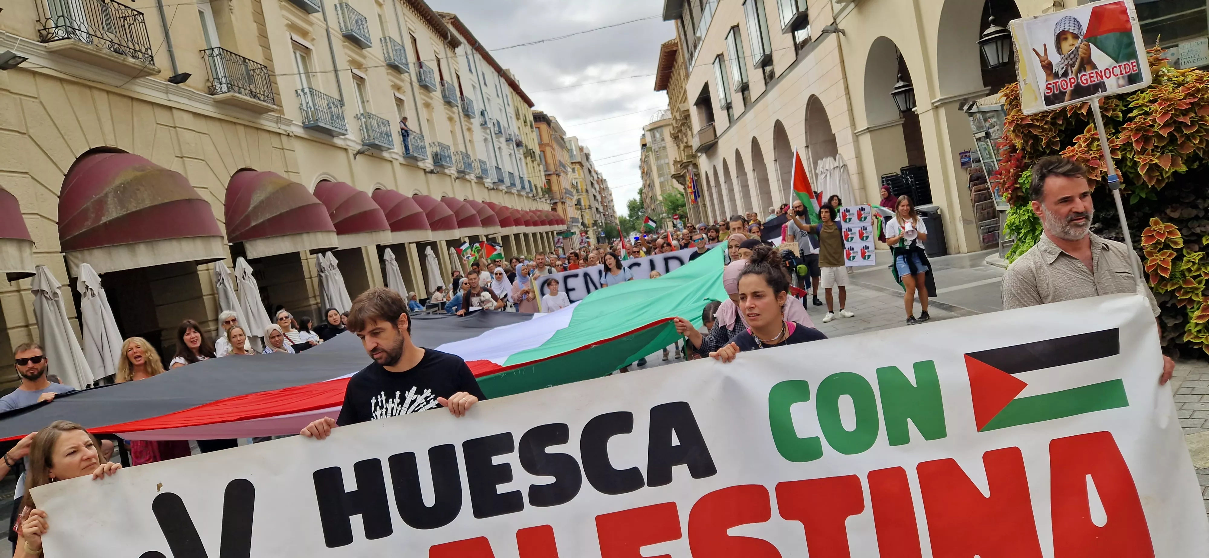 Manifestación de apoyo a Palestina en Huesca. Foto Myriam Martínez