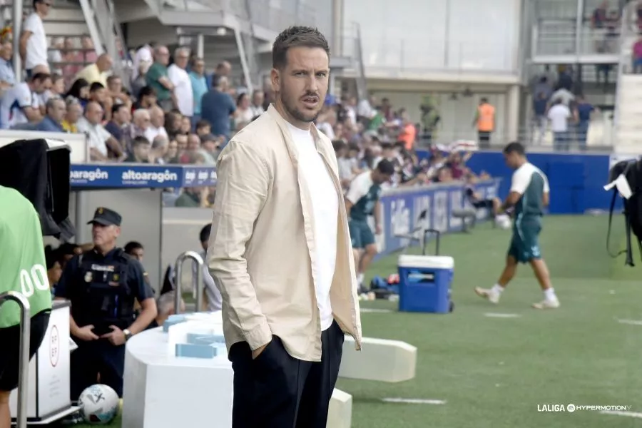 Sergi Guilló, en la banda esta tarde ante el Málaga