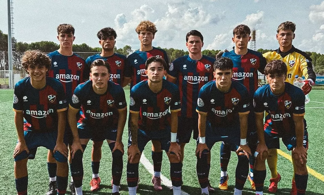 Once del Huesca DH Juvenil ante el Nàstic de Tarragona en el debut liguero. Foto: @CanteraSDHuesca