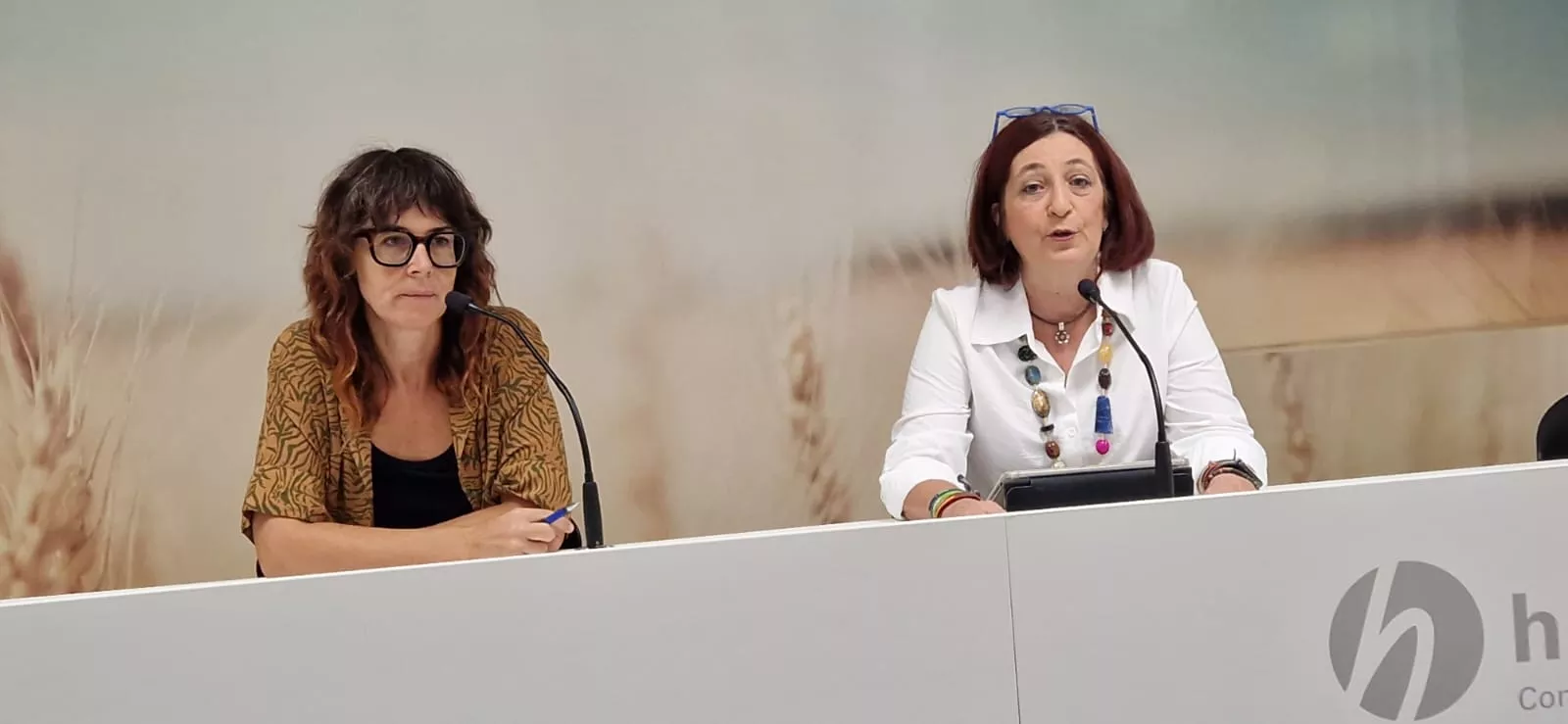 Merche Alberto y Susana Magán, presentando la feria Sin Condiciones.