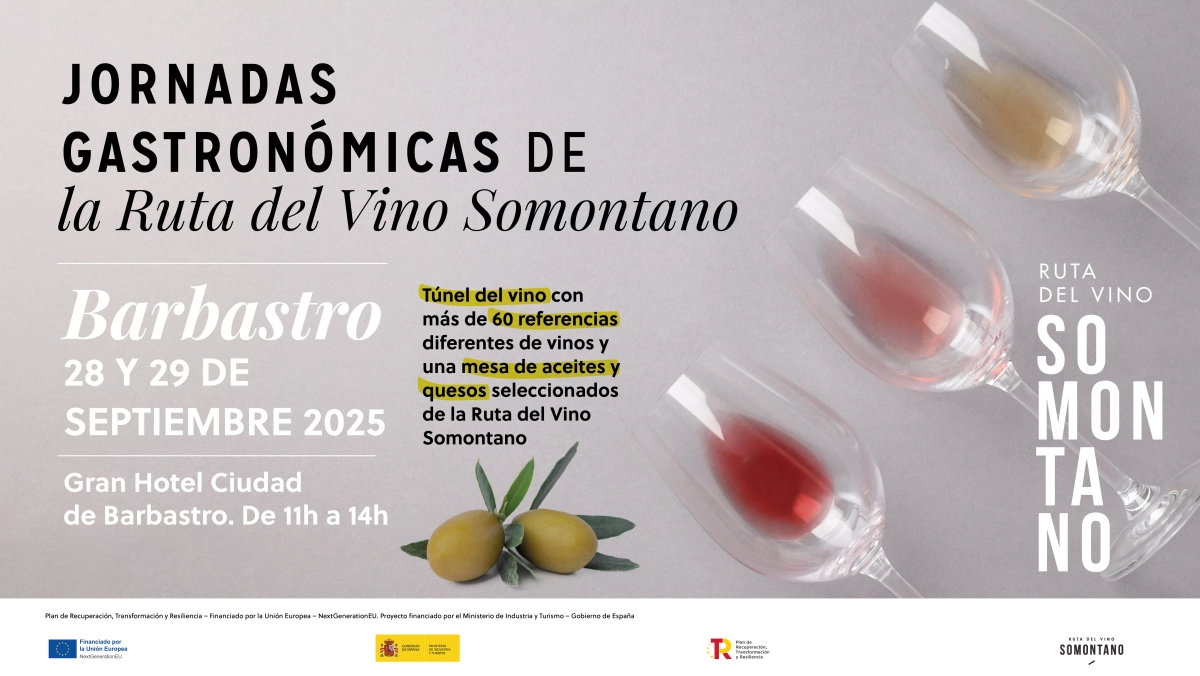 Túnel del vino y mesa de aceites y quesos, atractivos de las Jornadas Gastronómicas de la Ruta del Vino Somontano