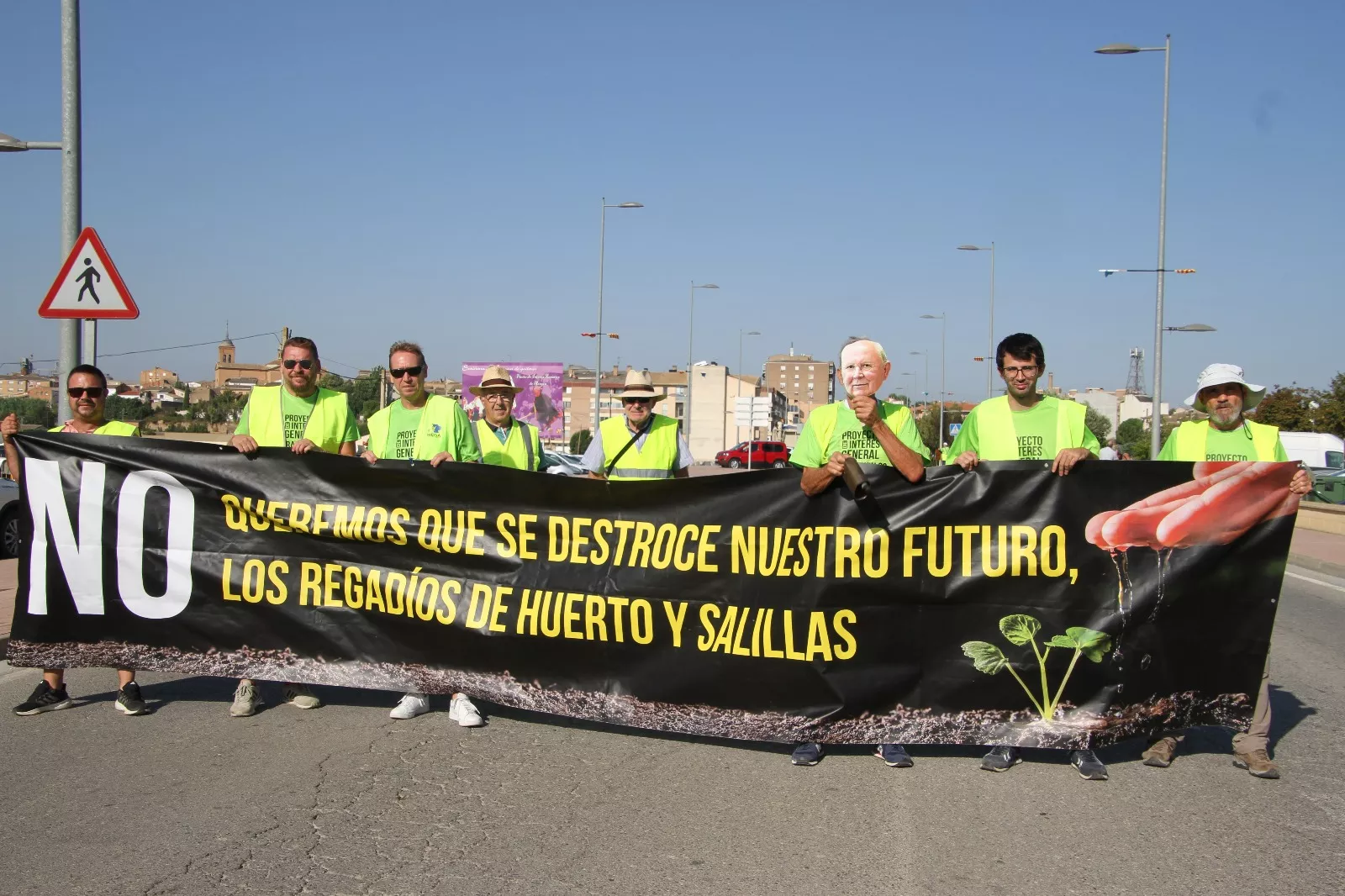 Protesta contra el proyecto de los sectores X y XI del Canal del Flumen en Femoga. Foto Carlos Neofato