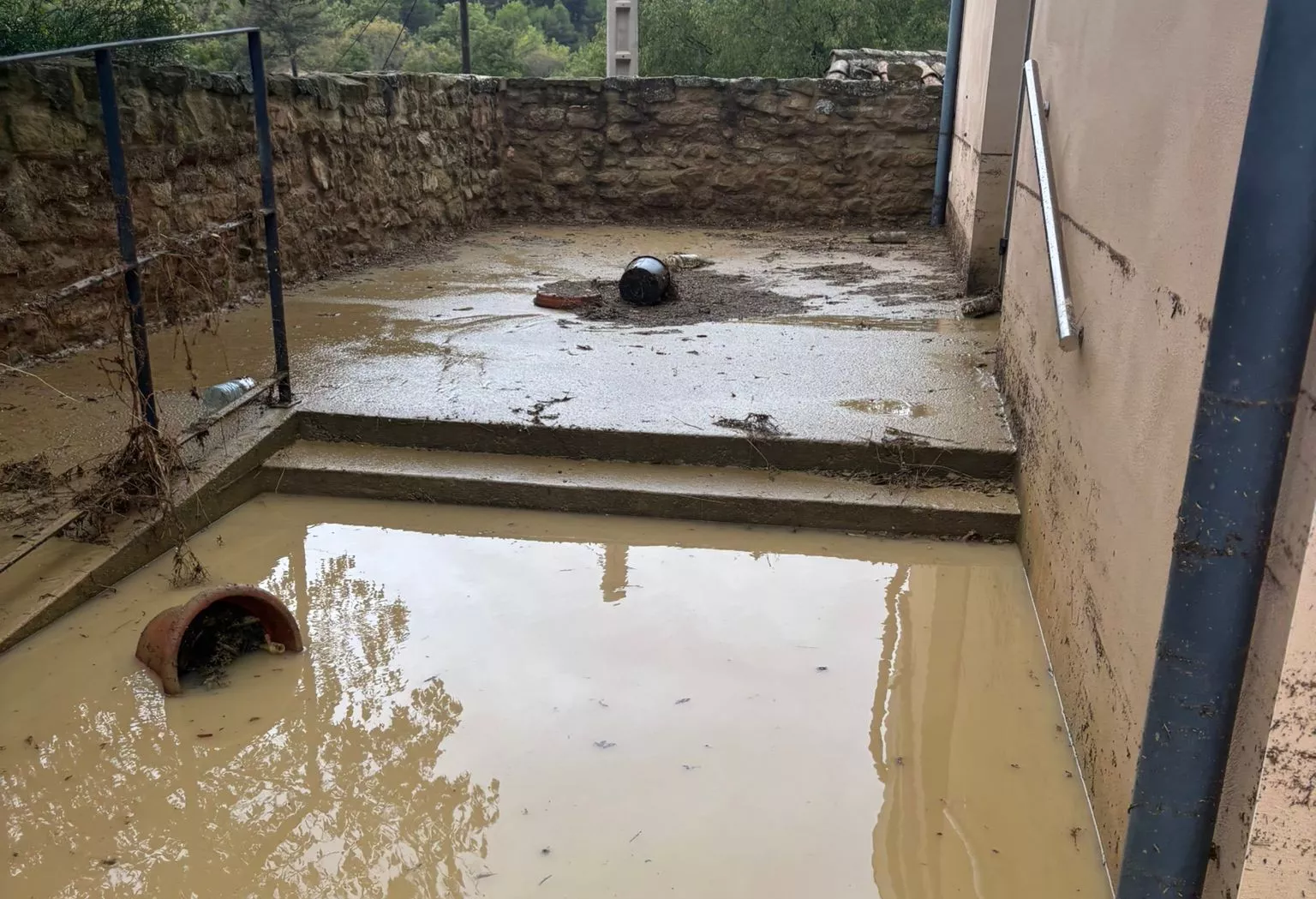 Daños causados por la tormenta en el Corral de García.