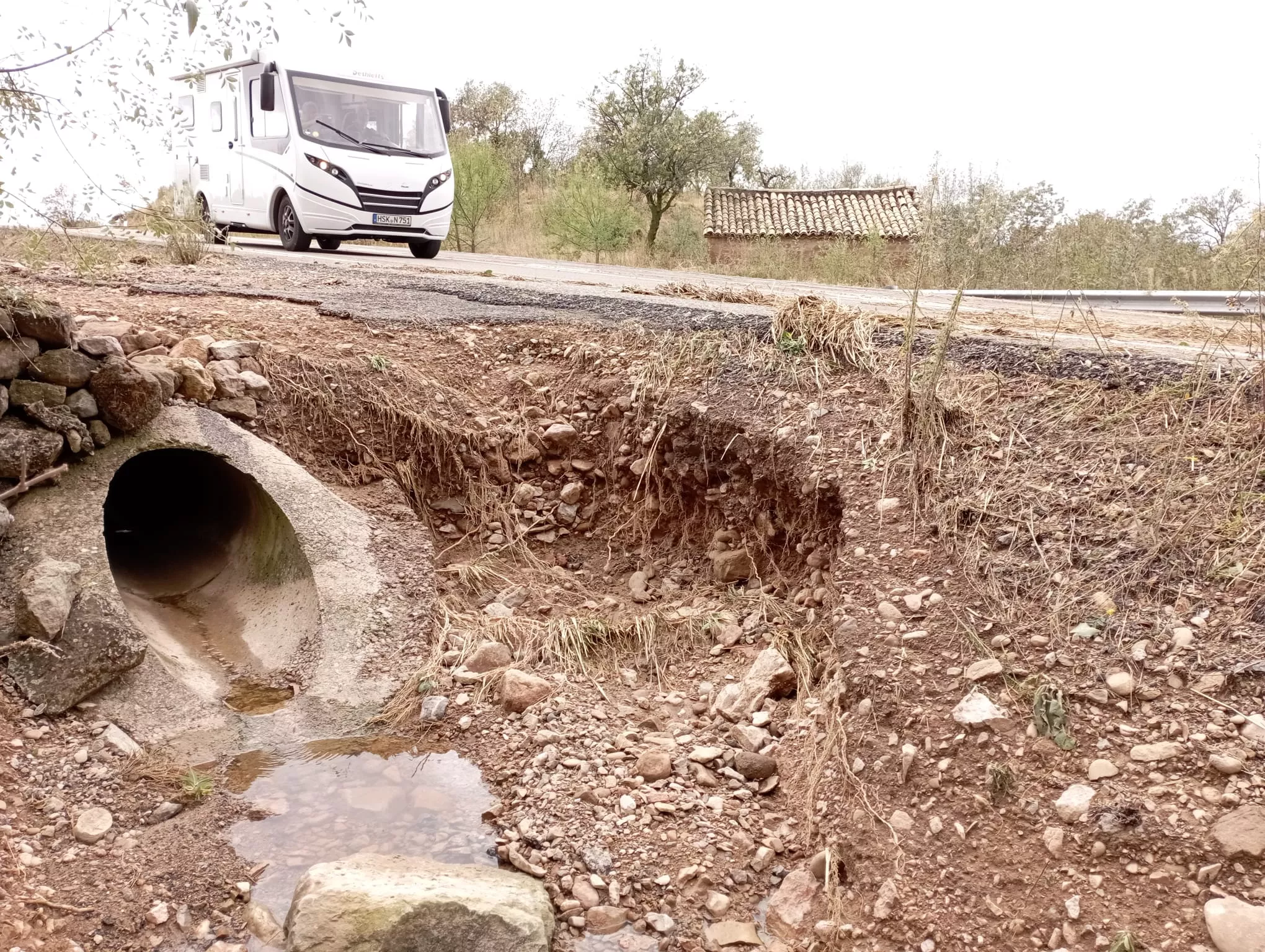 Daños causados por la tormenta en Loarre.