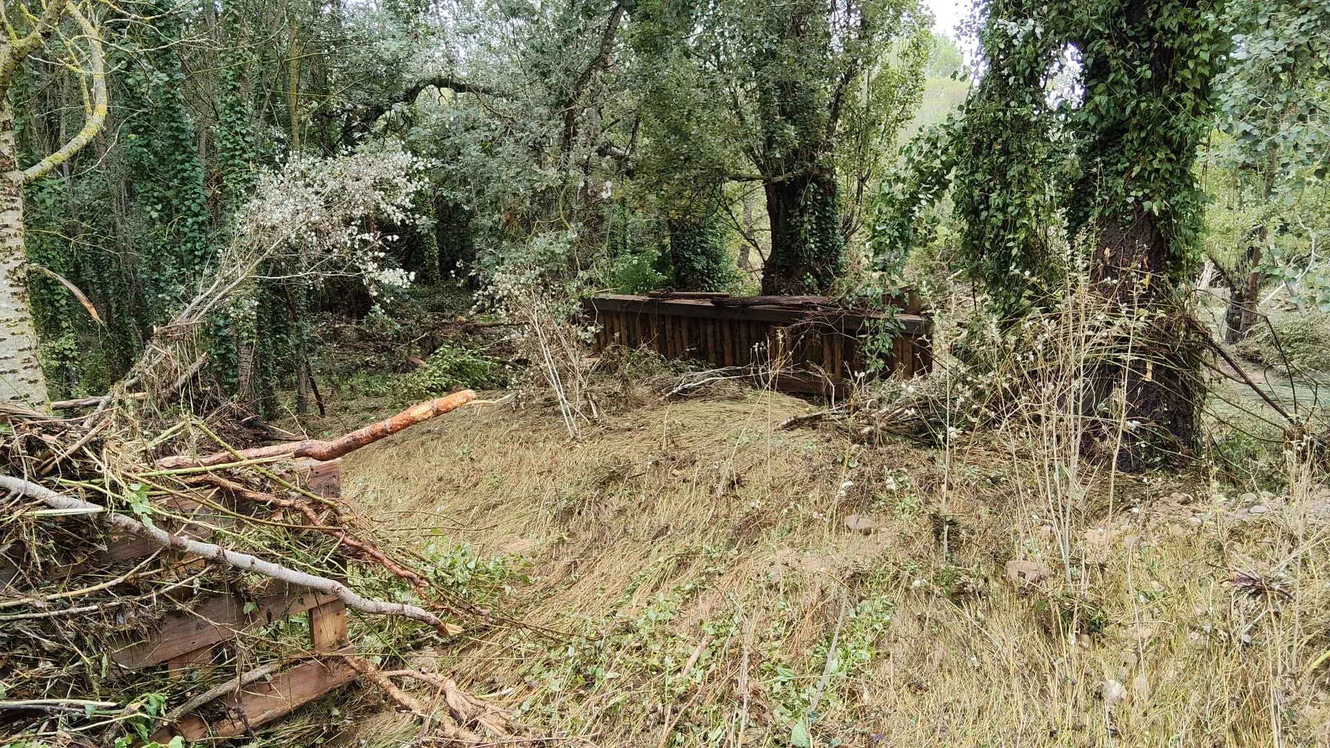 Daños causados por la tormenta en La Fontaneta de Ayerbe.
