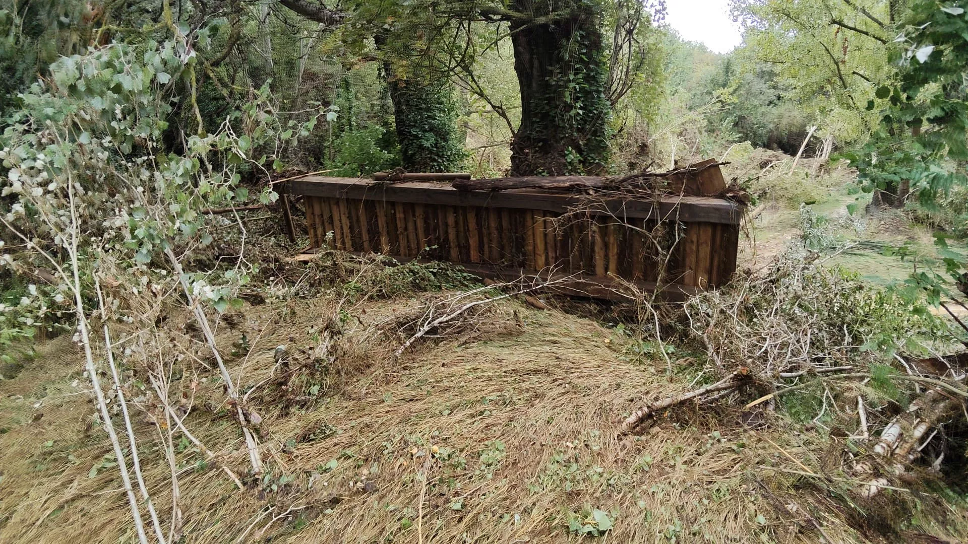 Daños causados por la tormenta en La Fontaneta de Ayerbe.