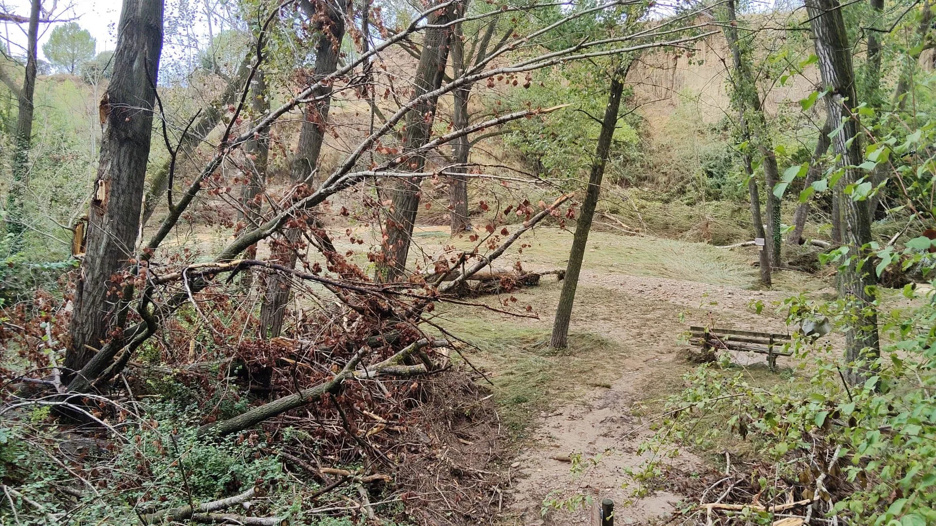 Daños causados por la tormenta en La Fontaneta de Ayerbe.