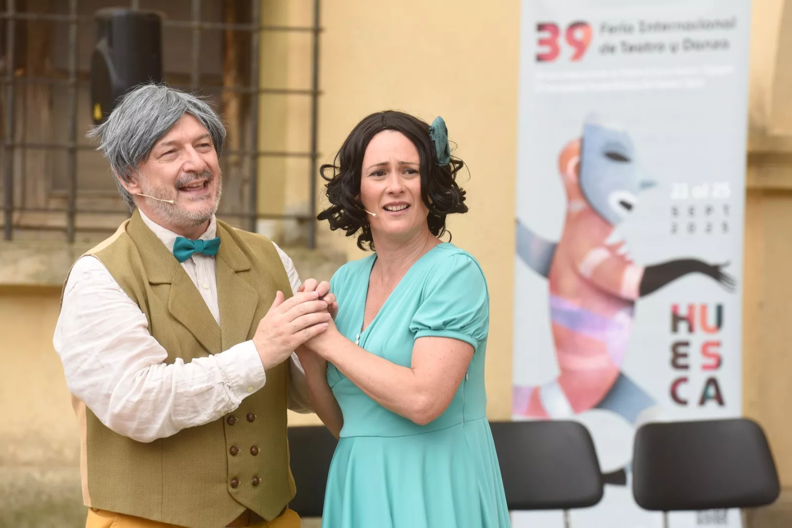 Feria Sin Condiciones en Chimillas. Teatro Indigesto (Aragón), con “Paisanos”. Foto Javier Blasco