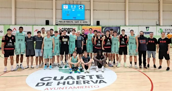 Jugadores de Alfindén CB y Letra Corpórea UB Barbastro.