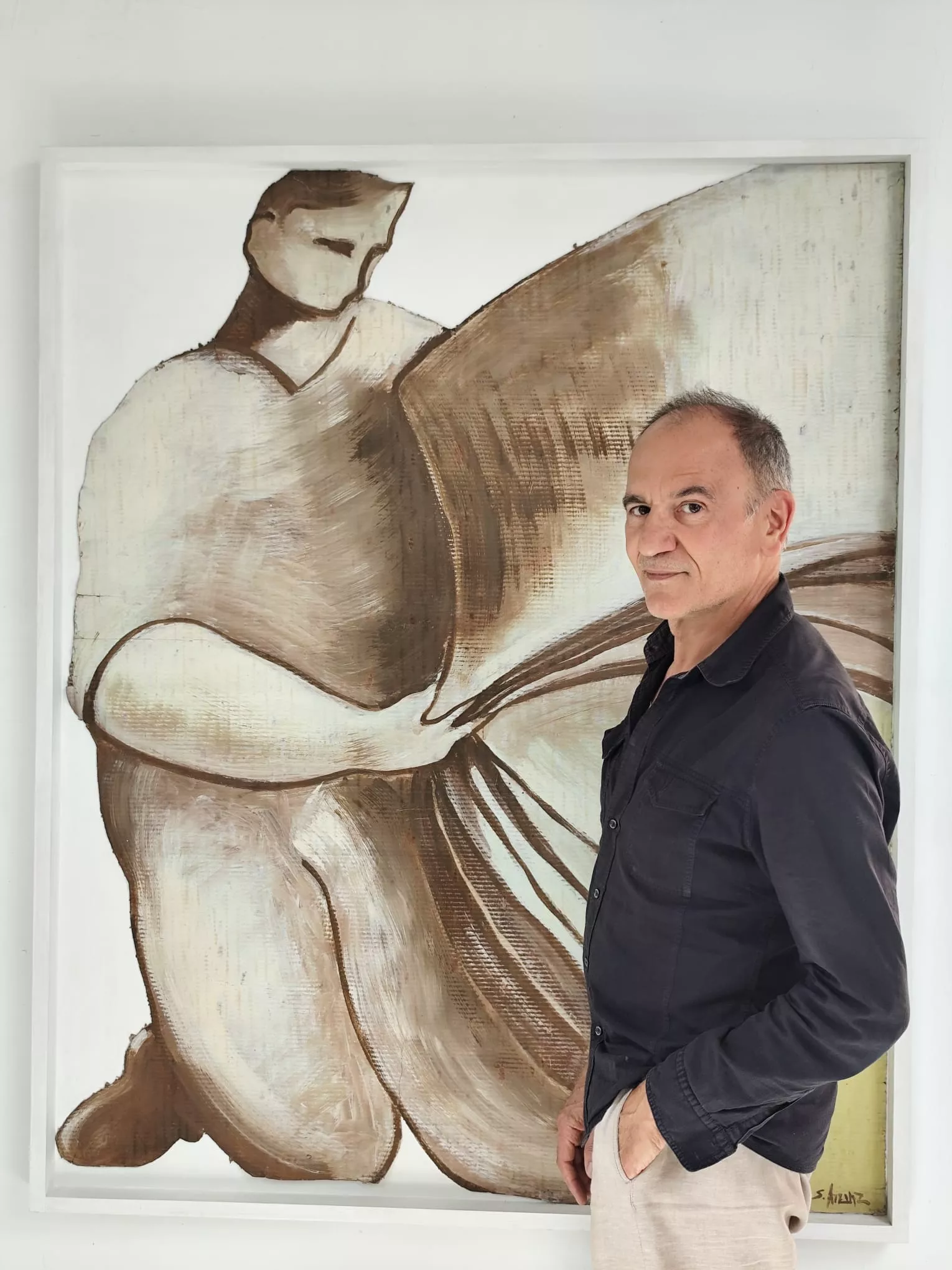 Santiago Arranz en su taller de Castejón de Sos (septiembre 2025). Foto P.J.