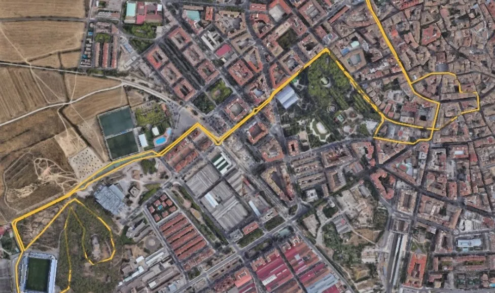 Parte del recorrido de la Carrera de Empresas ESIC Huesca.