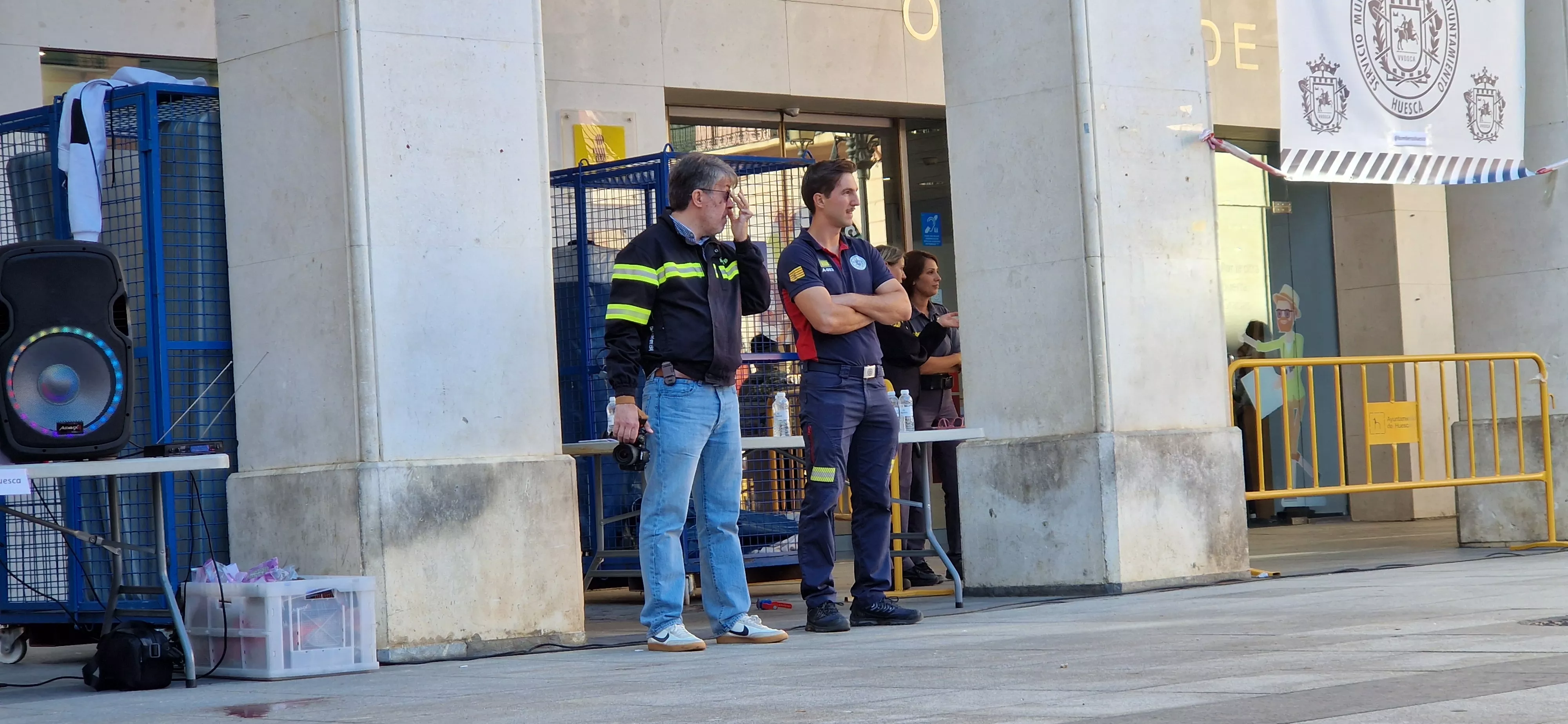 Simulacro de accidente en la plaza López Allué. Foto Myriam Martínez 