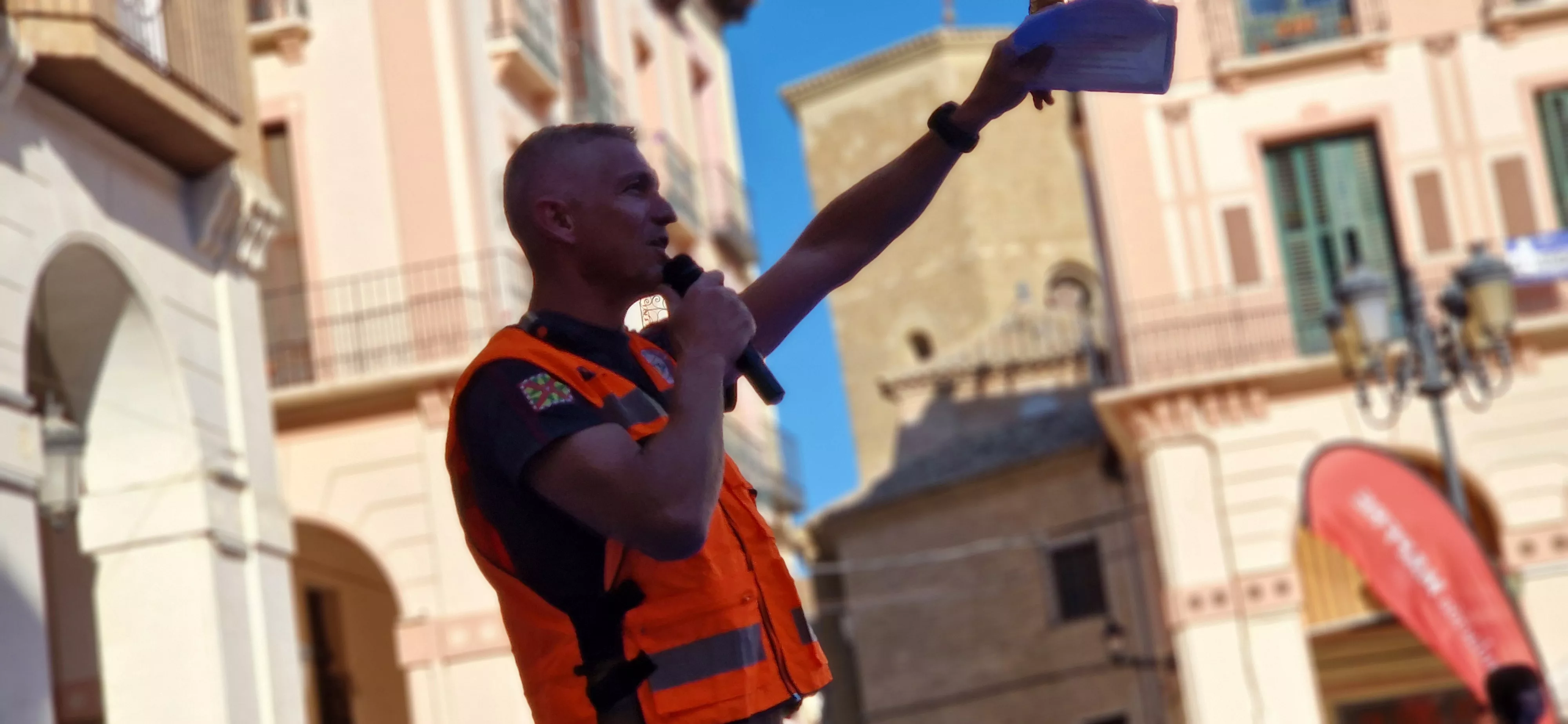 Simulacro de accidente en la plaza López Allué. Foto Myriam Martínez 