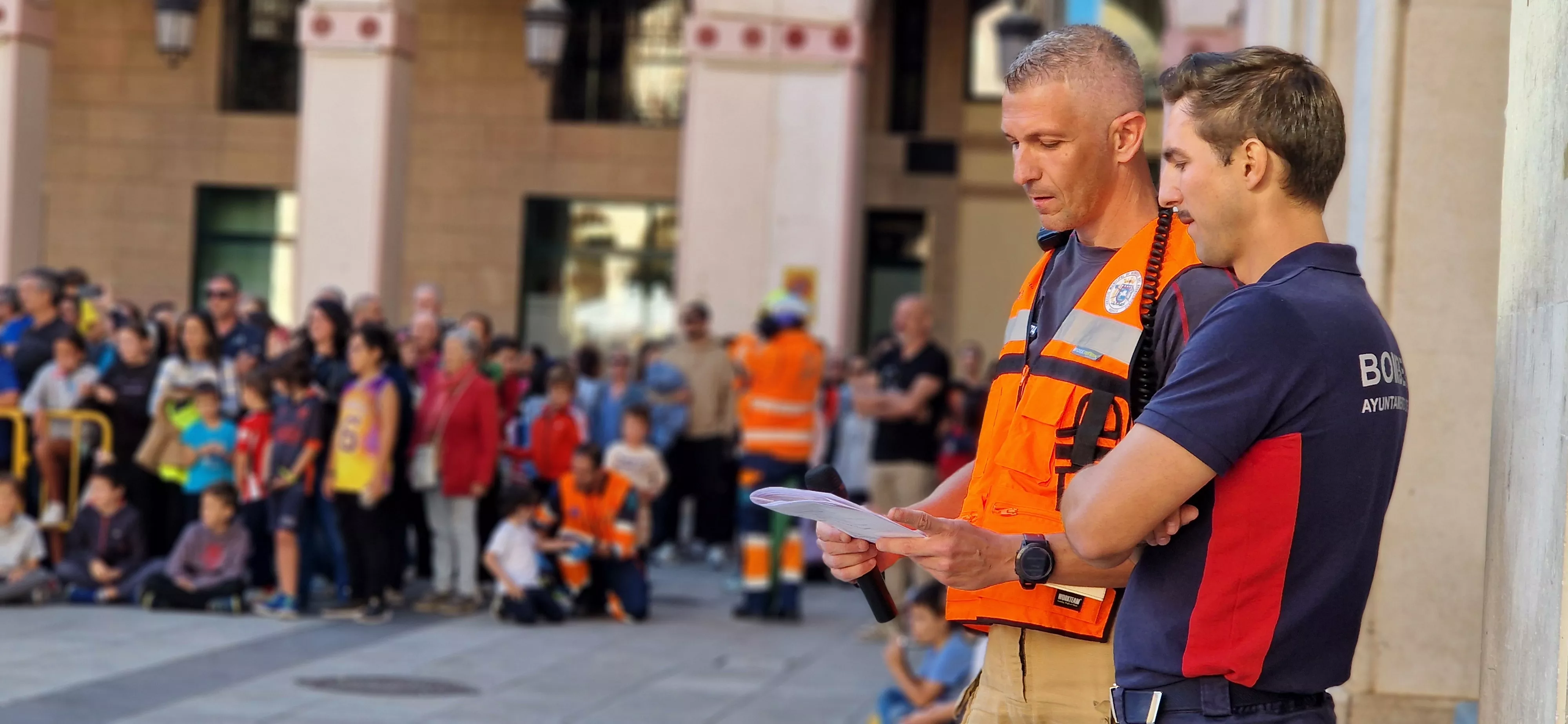 Simulacro de accidente en la plaza López Allué. Foto Myriam Martínez 