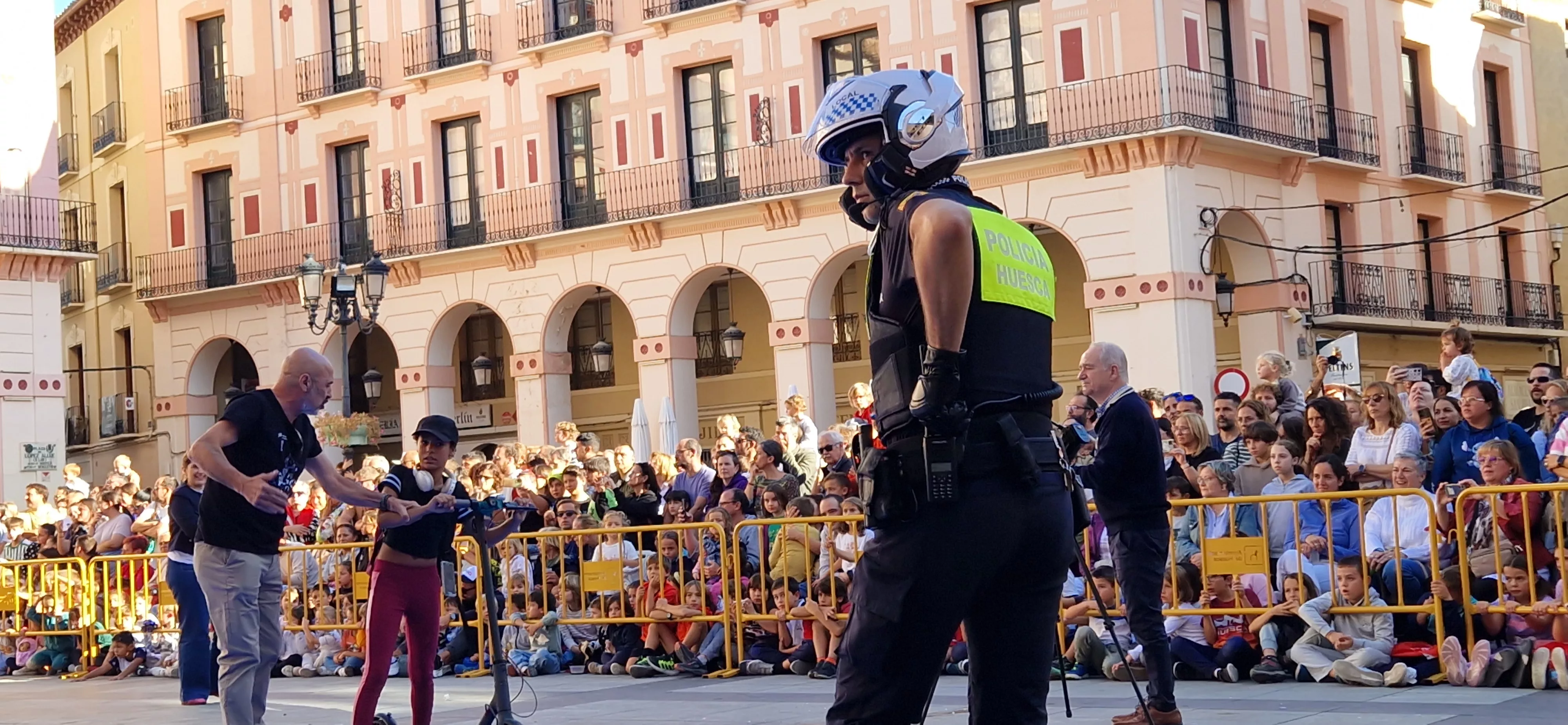 Simulacro de accidente en la plaza López Allué. Foto Myriam Martínez 