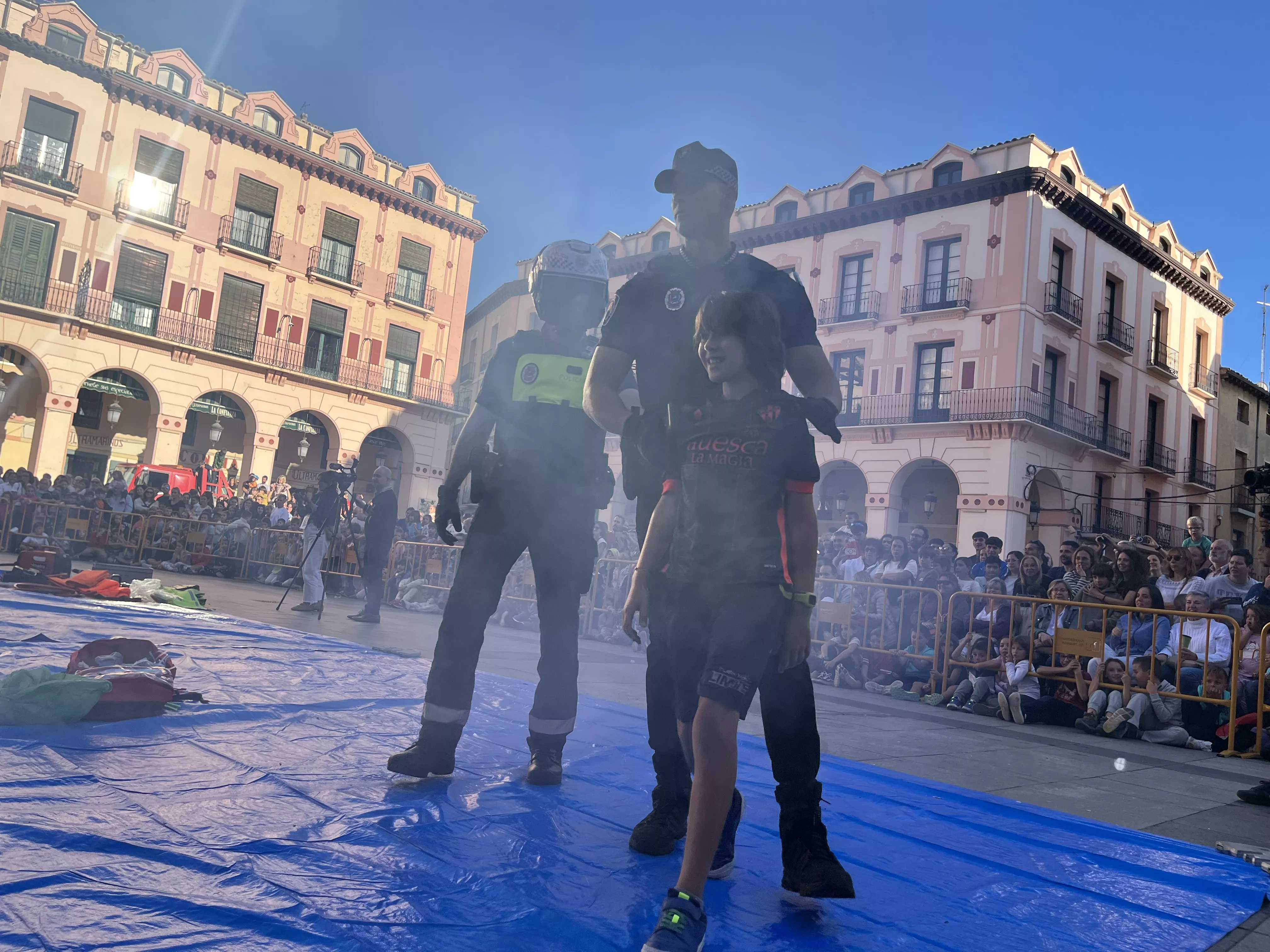 Simulacro de accidente en la plaza López Allué. Foto Myriam Martínez 