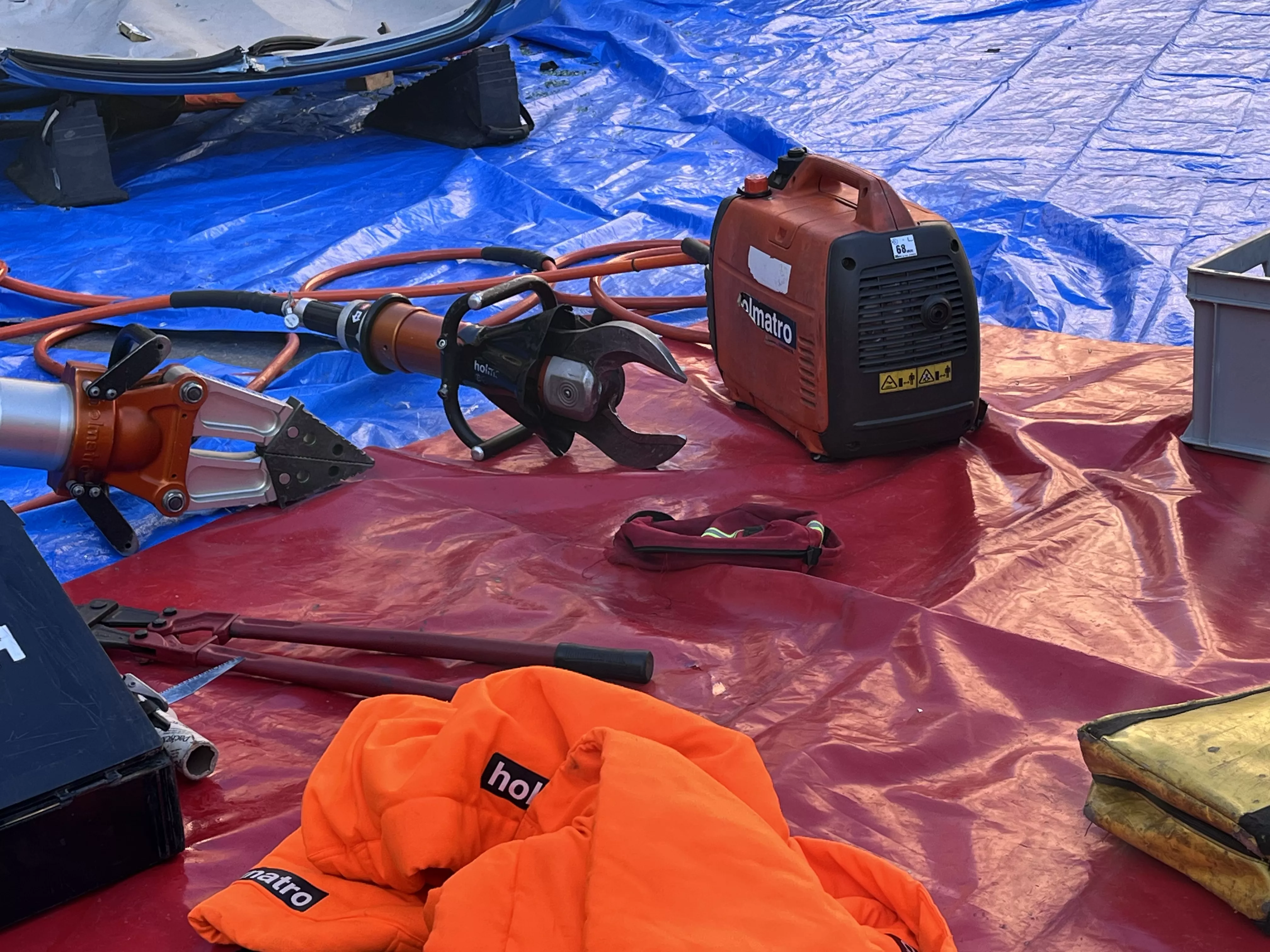 Simulacro de accidente en la plaza López Allué. Foto Myriam Martínez 