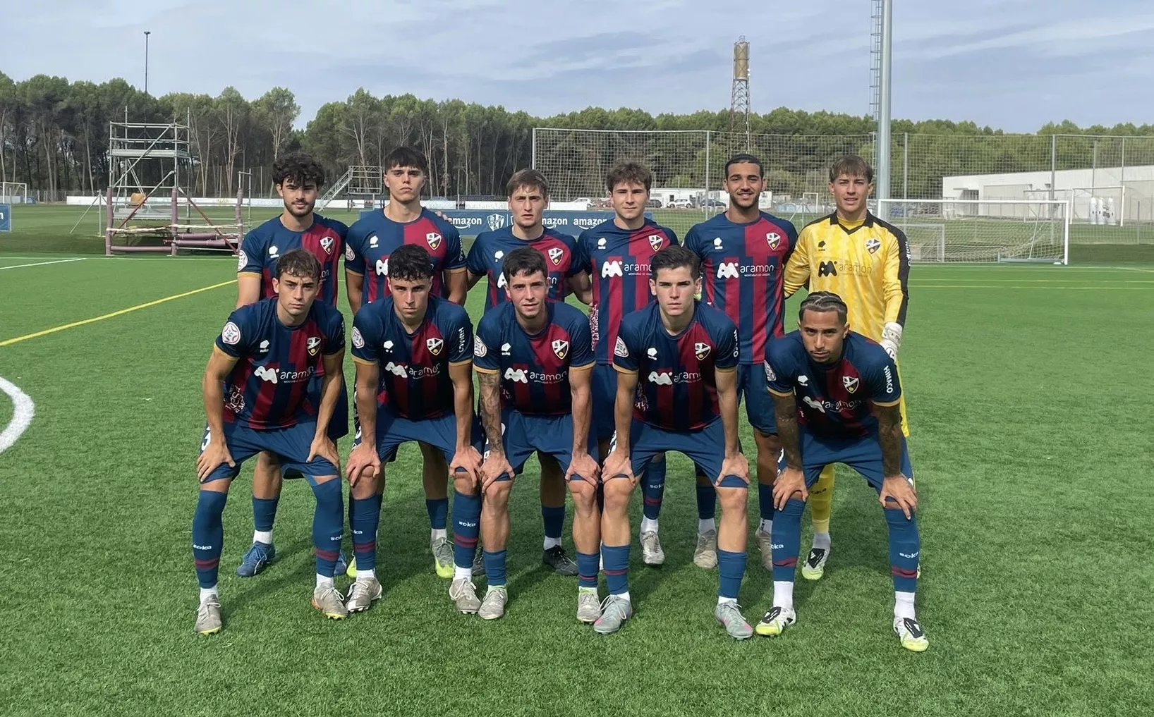 Once del Huesca B ante el Andorra. 