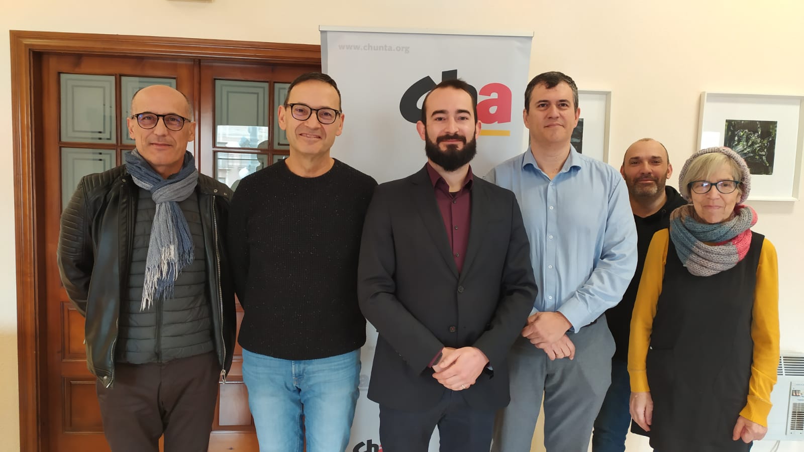 Francisco Palomares, Joaquín Palacín y compañeros de CHA La Litera.