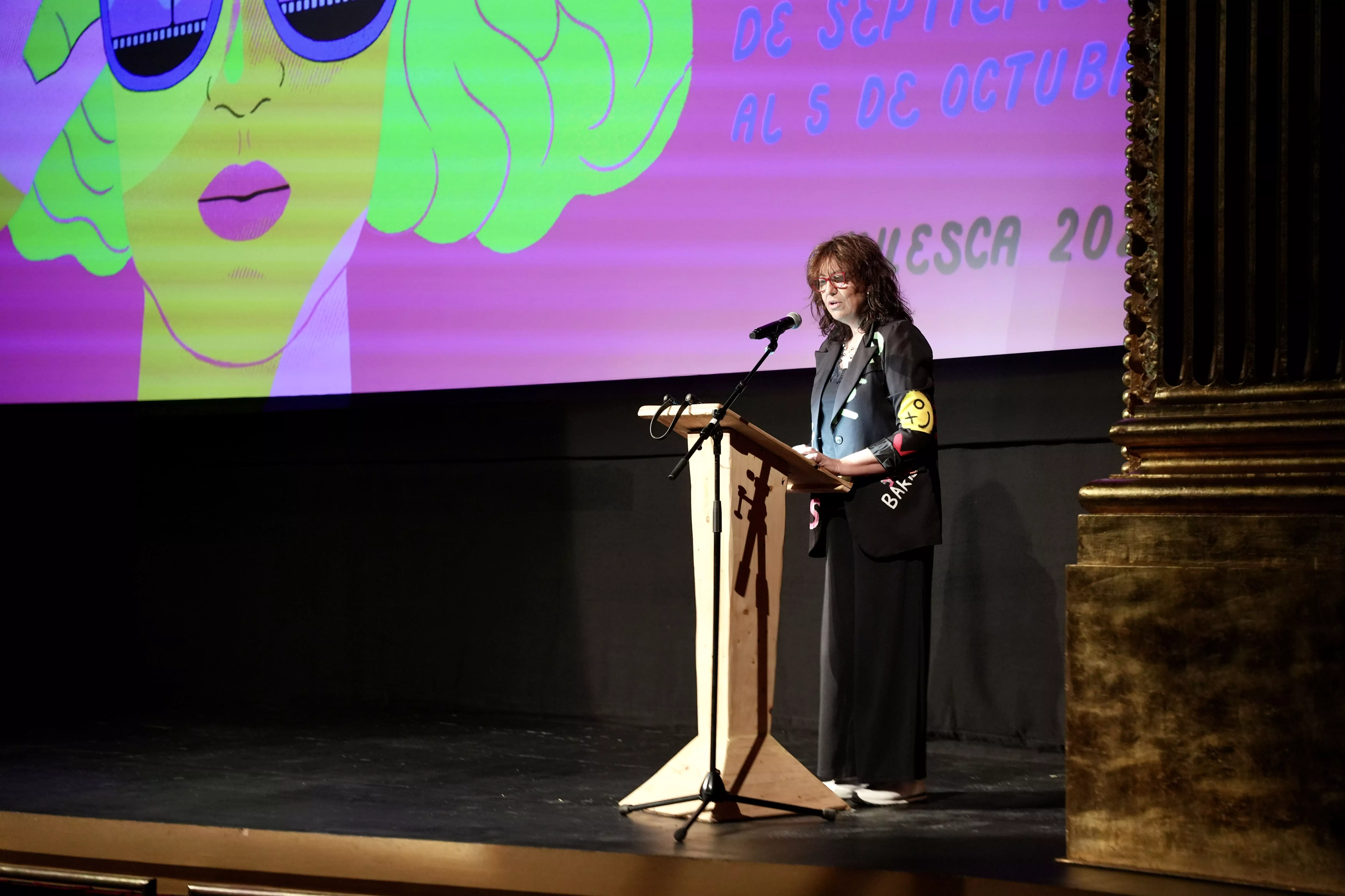 Chus Fenero, en la inauguración de la XXV Muestra de Cine Realizado por Mujeres. Foto Sara Guillén