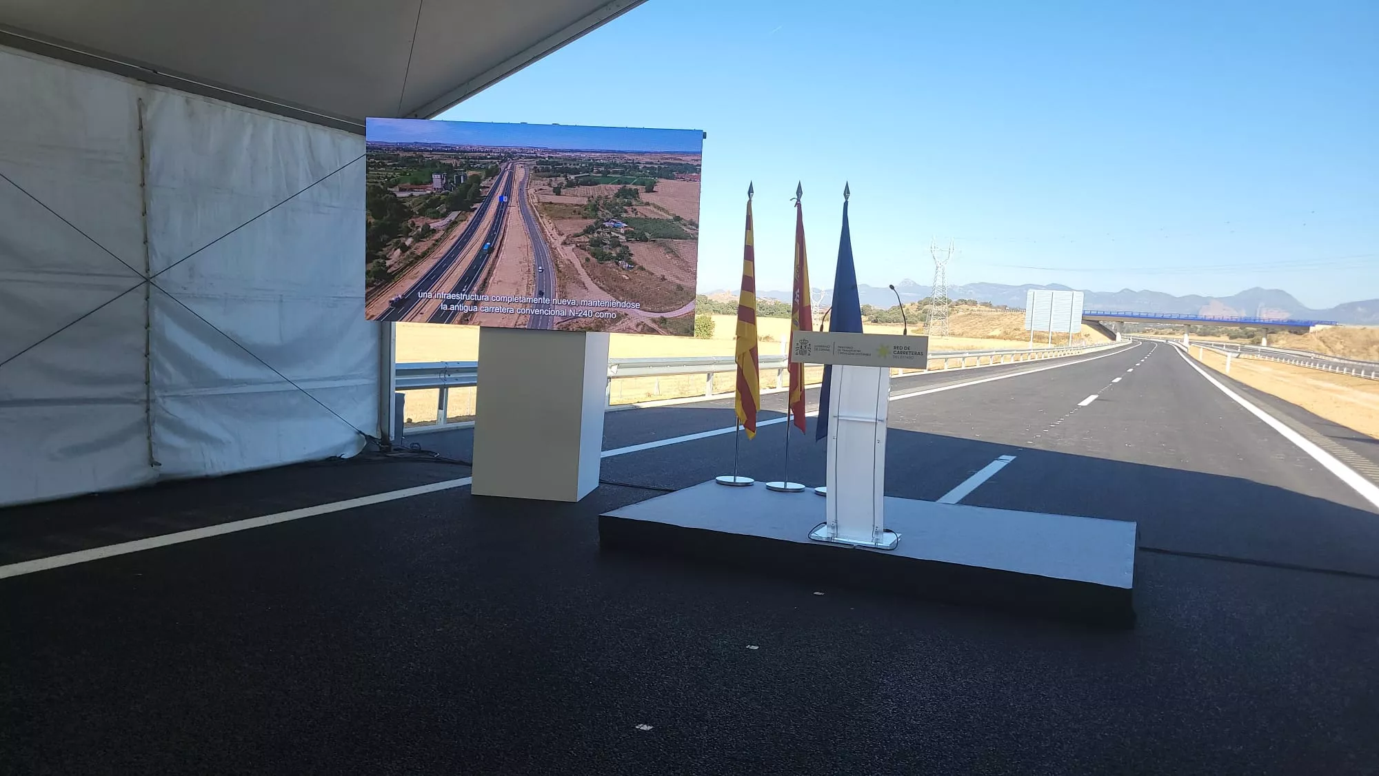 Inauguración del tramo Huesca-Siétamo de la A-22 por el ministro Óscar Puente