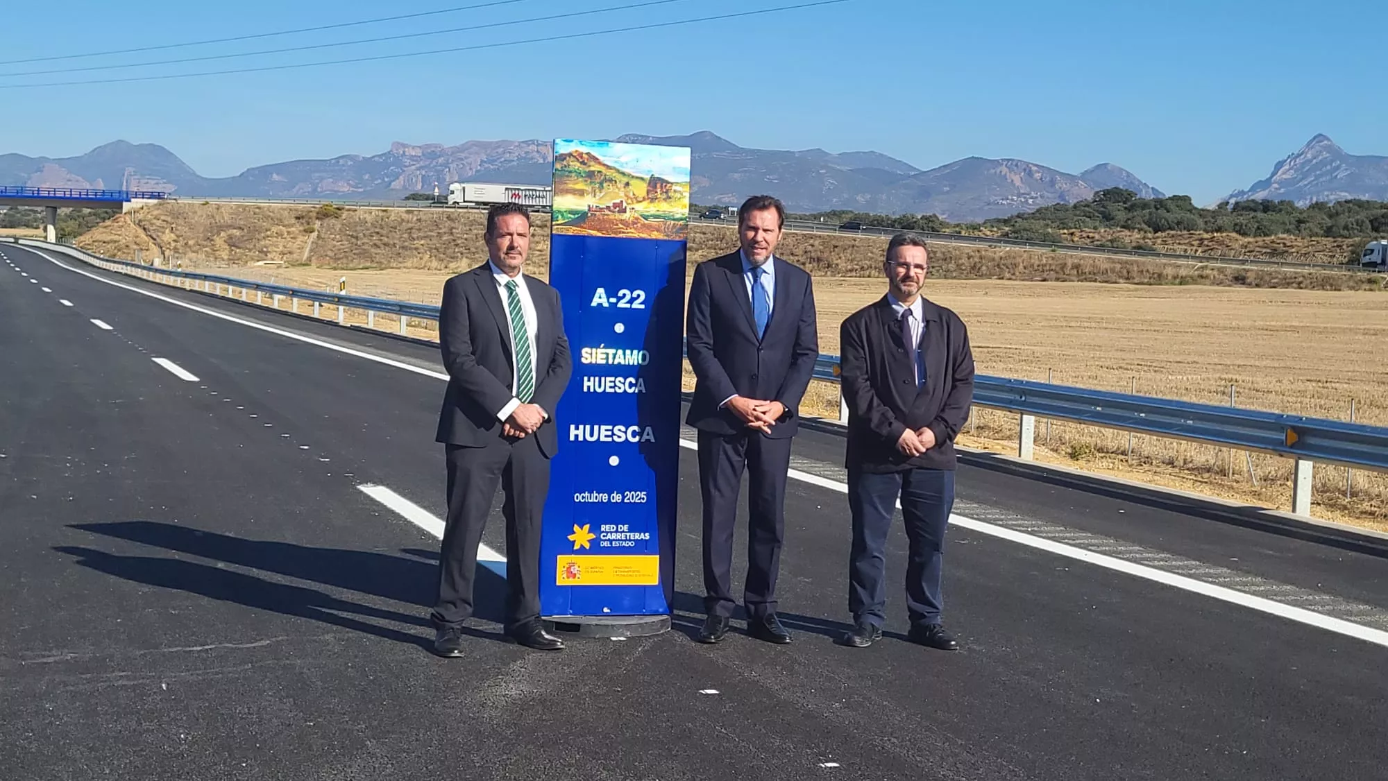 Inauguración del tramo Huesca-Siétamo de la A-22 por el ministro Óscar Puente