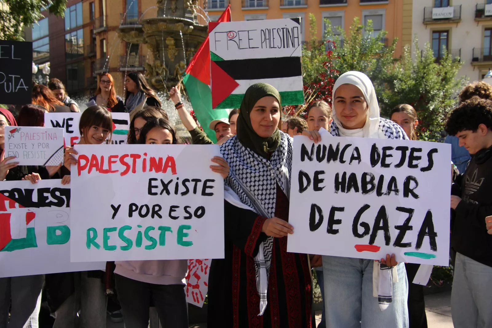 Concentración estudiantil de apoyo a Palestina. Foto Carlos Neofato