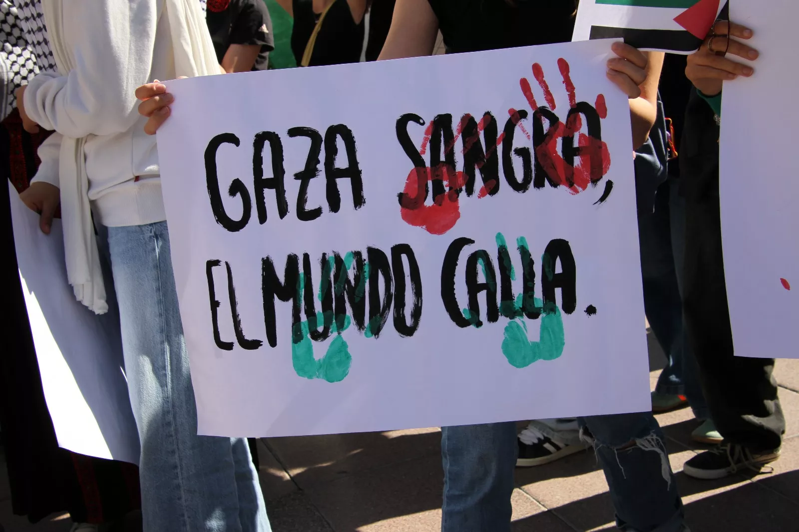 Concentración estudiantil de apoyo a Palestina. Foto Carlos Neofato