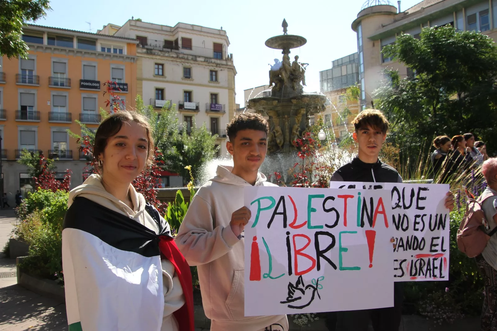 Concentración estudiantil de apoyo a Palestina. Foto Carlos Neofato