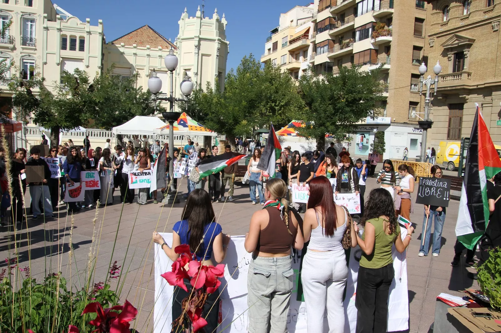Concentración estudiantil de apoyo a Palestina. Foto Carlos Neofato