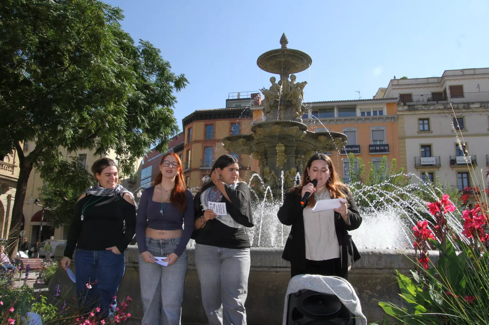 Concentración estudiantil de apoyo a Palestina. Foto Carlos Neofato