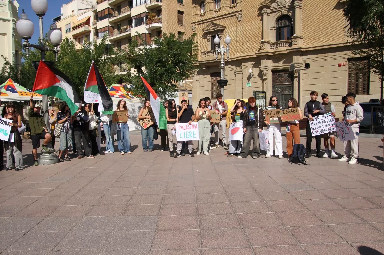 Concentración estudiantil de apoyo a Palestina. Foto Carlos Neofato