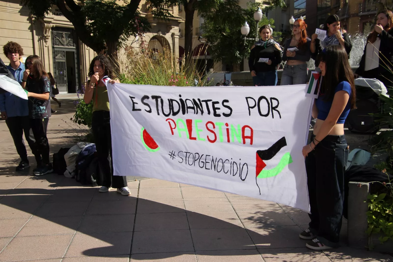 Concentración estudiantil de apoyo a Palestina. Foto Carlos Neofato