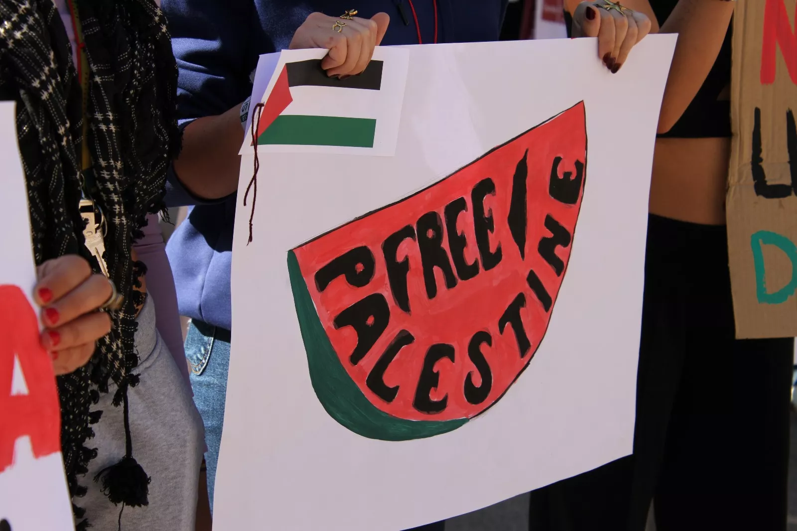 Concentración estudiantil de apoyo a Palestina. Foto Carlos Neofato