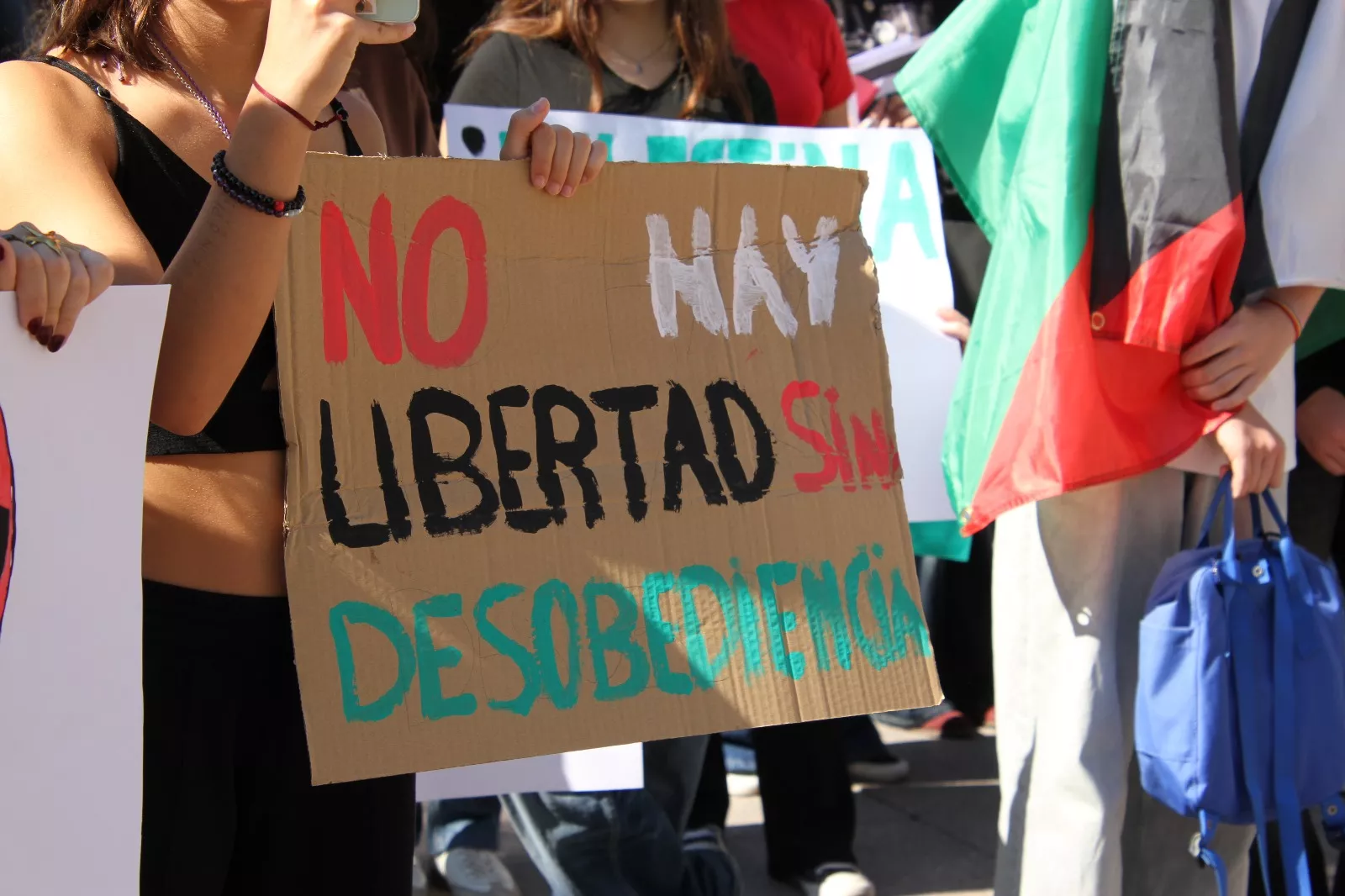 Concentración estudiantil de apoyo a Palestina. Foto Carlos Neofato