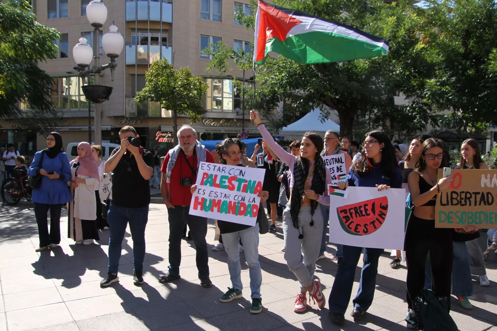 Concentración estudiantil de apoyo a Palestina. Foto Carlos Neofato