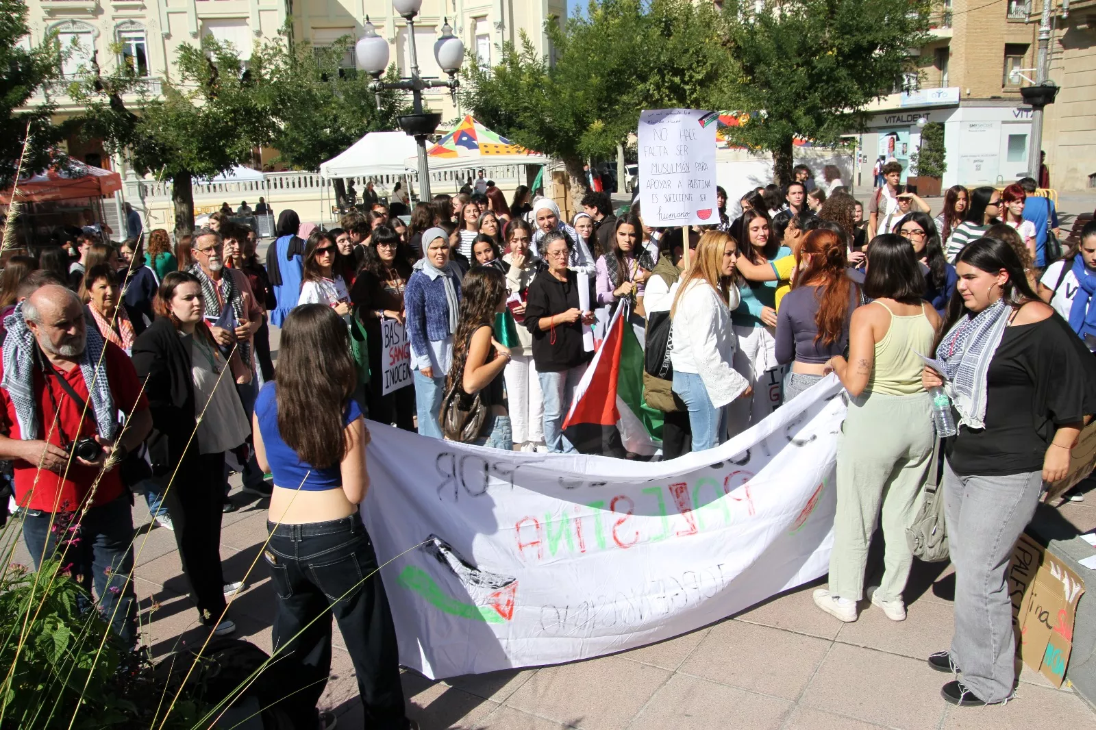 Concentración estudiantil de apoyo a Palestina. Foto Carlos Neofato