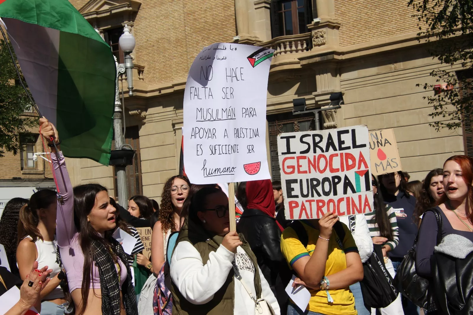 Concentración estudiantil de apoyo a Palestina. Foto Carlos Neofato