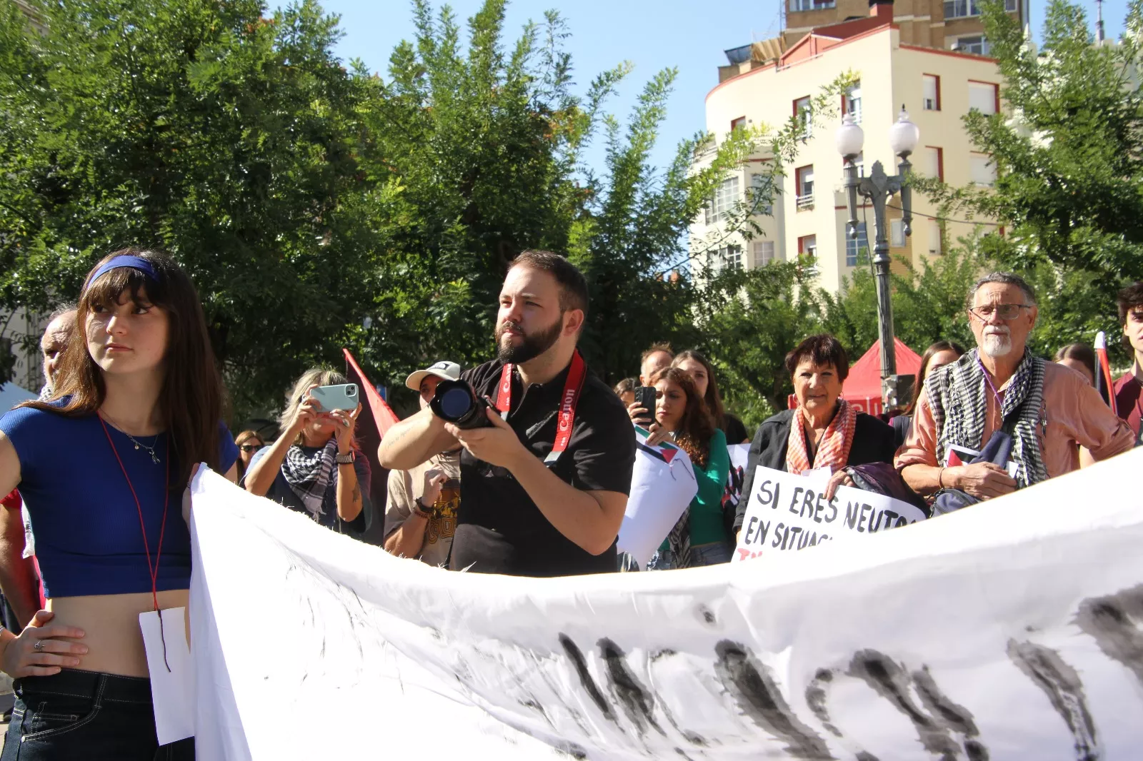 Concentración estudiantil de apoyo a Palestina. Foto Carlos Neofato