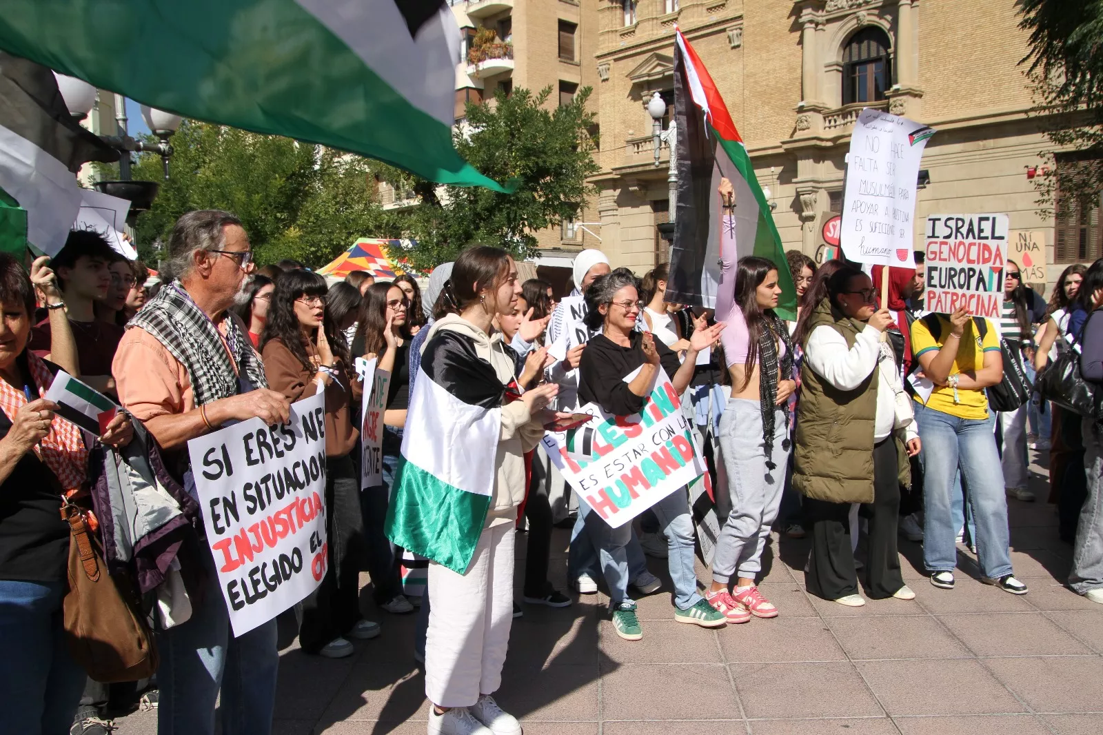 Concentración estudiantil de apoyo a Palestina. Foto Carlos Neofato