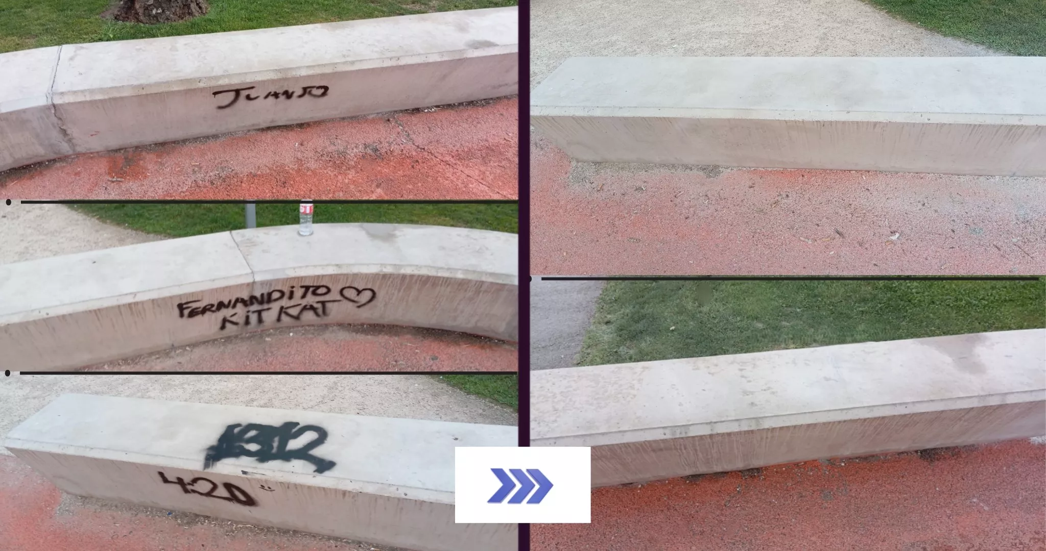 Espacios de Huesca que se han limpiado de grafitis.
