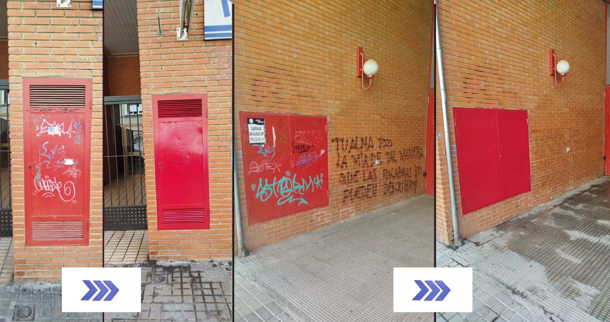 Espacios de Huesca que se han limpiado de grafitis.