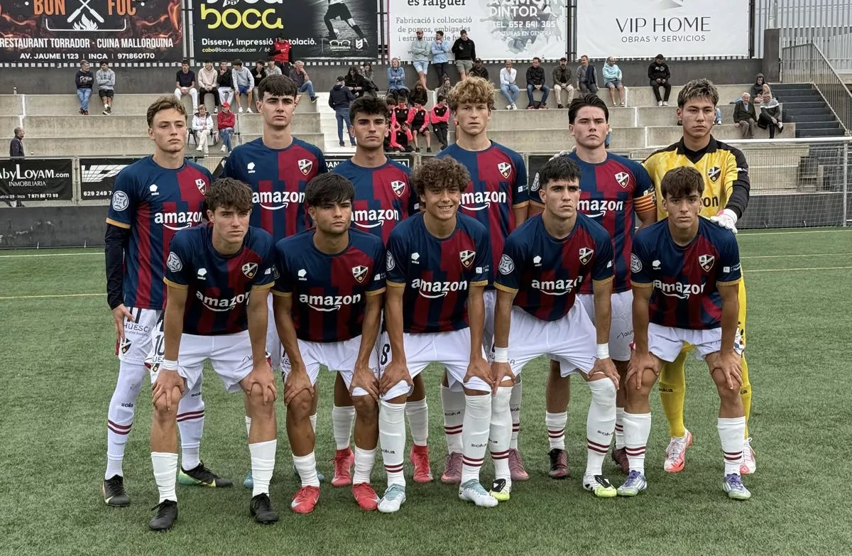Once del Huesca DH Juvenil en su visita al Constància.