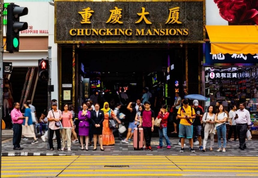 Entrada a las Chunking Mansions