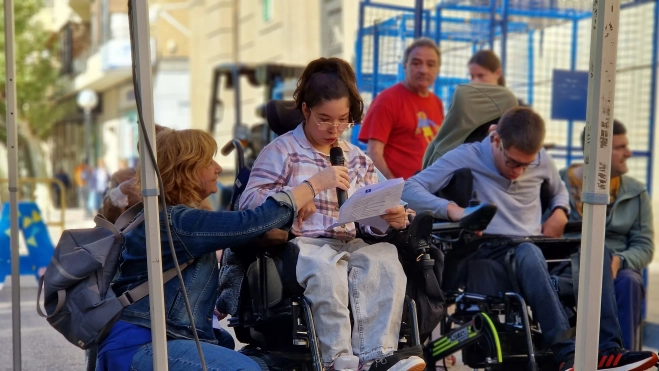 Día Mundial de la Parálisis Cerebral en Huesca. Foto Myriam Martínez
